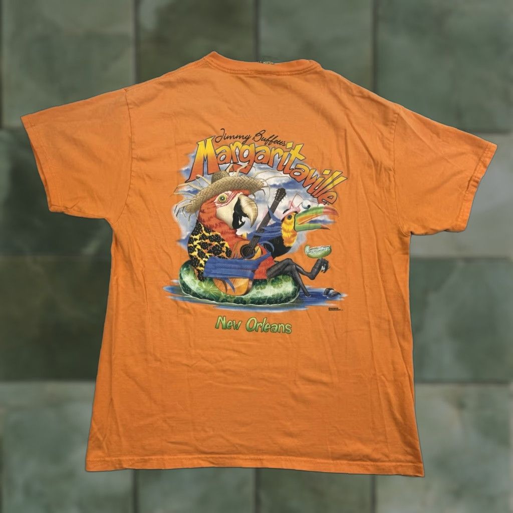 Vintage VINTAGE Margaritaville Shirt Adult Large Orange New Orleans Jimmy Buffett Y2K Size US L / EU 52-54 / 3 - 1 Thumbnail