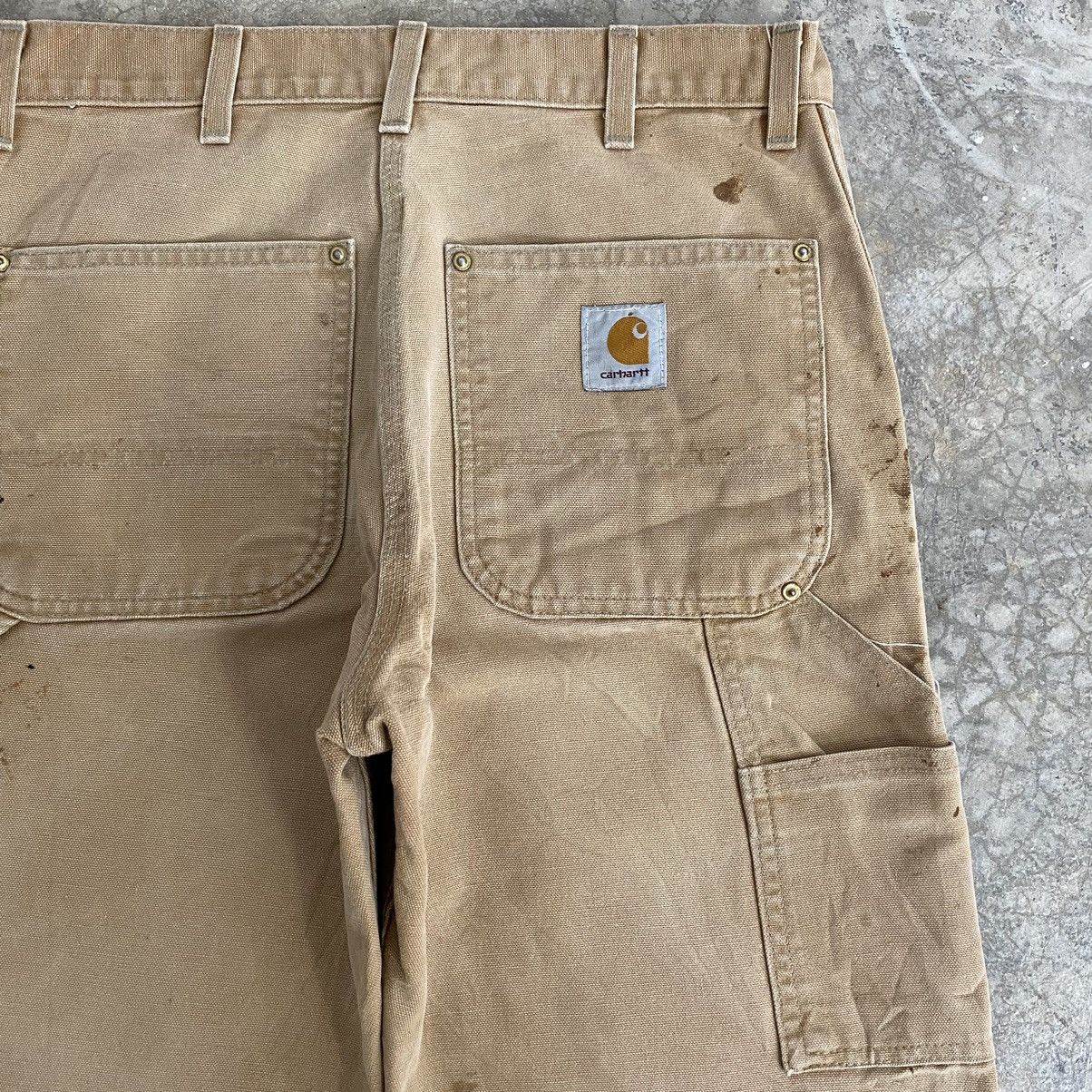 Carhartt VTG Carhartt Double Knee Faded Tan Dirty Carpenter Pants Size US 31 - 24 Thumbnail