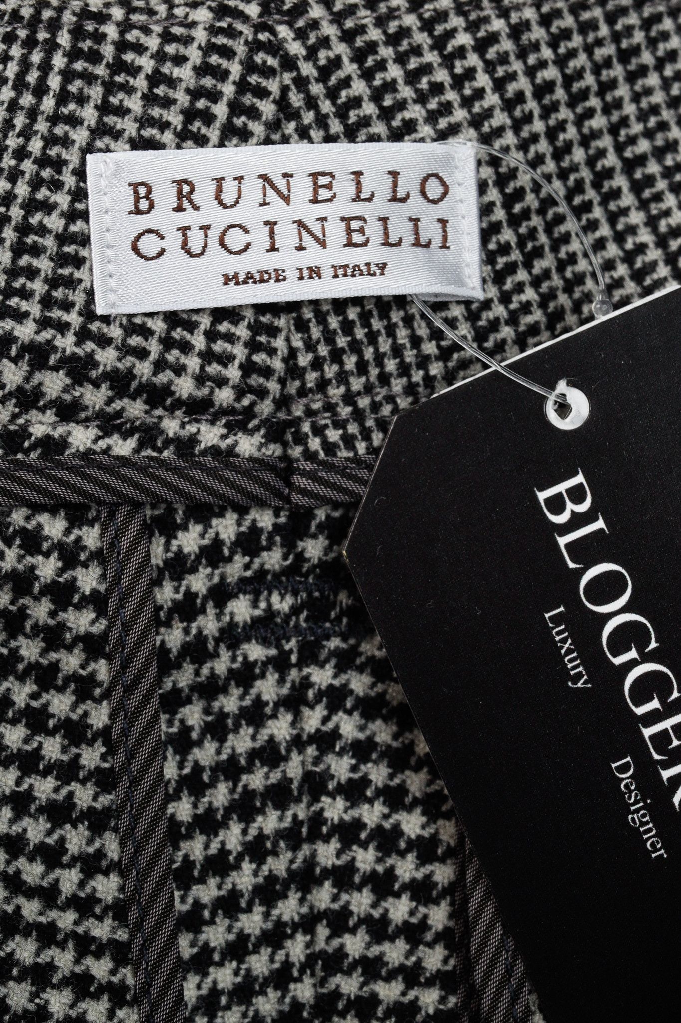 Brunello Cucinelli Brunello Cucinelli Houndstooth Wool Cigarette pant w/ Monili Size 27" / US 4 / IT 40 - 4 Thumbnail