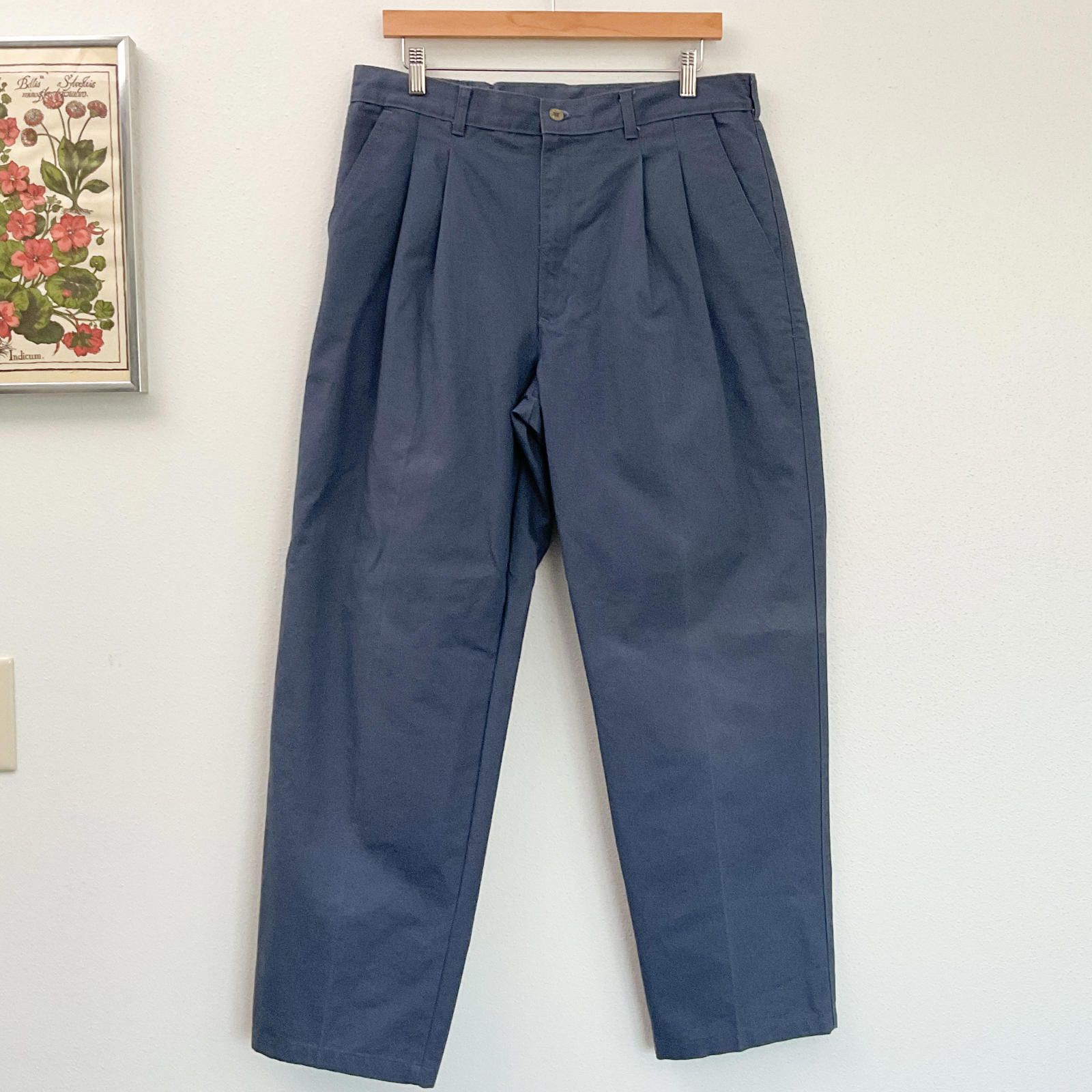 Vintage VTG 80's Brittania mens blue pleated loose trousers 36 x 30 Size US 36 / EU 52 - 1 Thumbnail