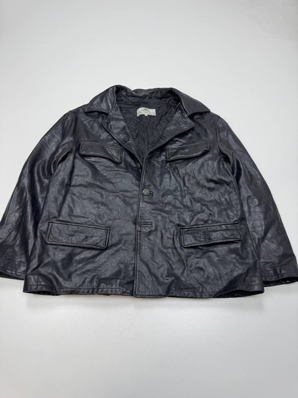 Vintage vintage leather men's jacket 90s Size US XL / EU 56 / 4 - 1 Thumbnail