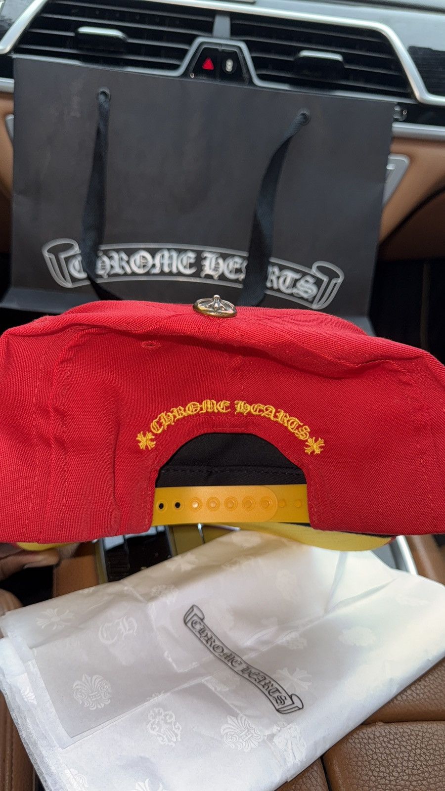 Chrome Hearts Chrome Hearts C H Baseball Hat - Red / Yellow Brand Size ONE SIZE - 16 Thumbnail