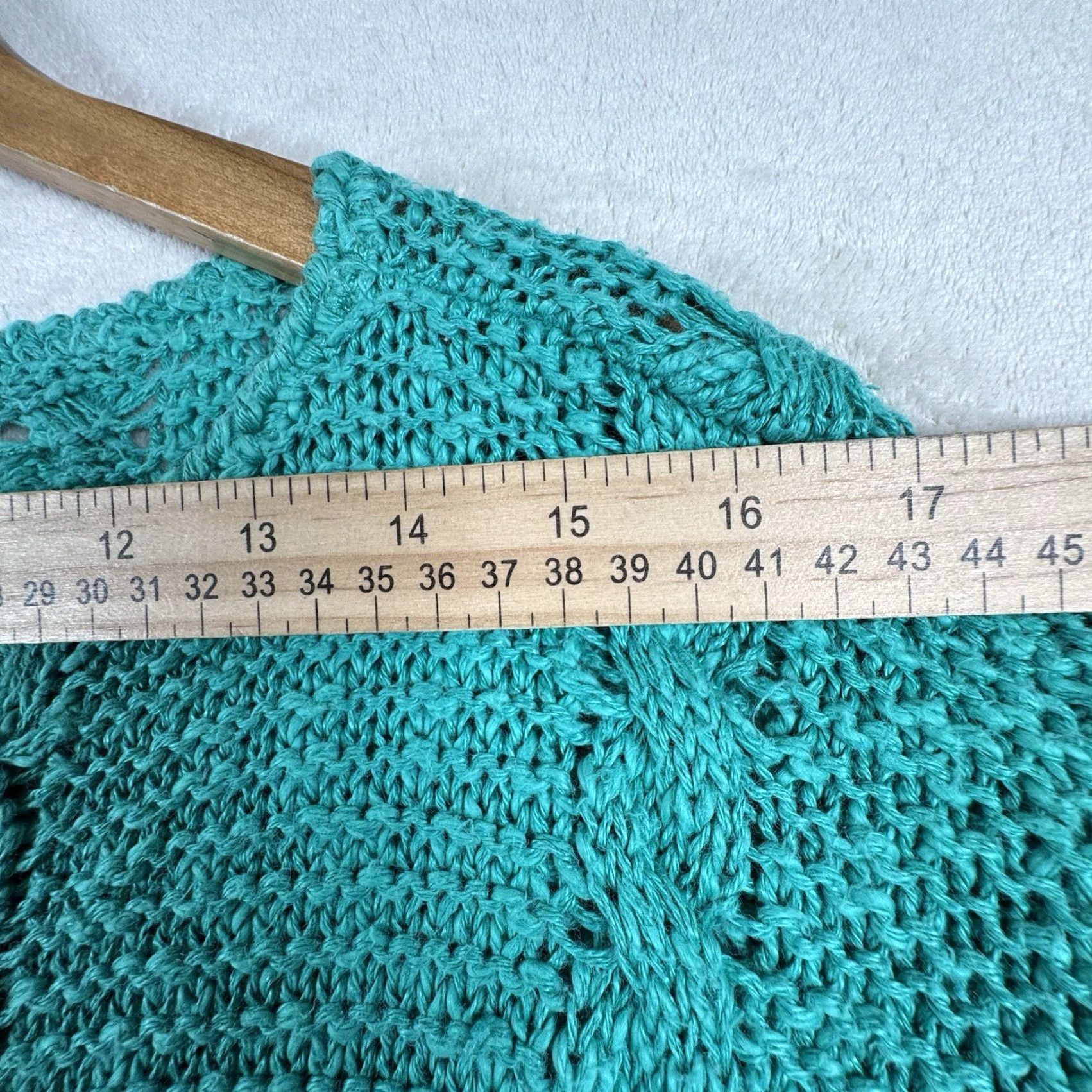 Liz Claiborne VINTAGE Liz Claiborne Women’s Sweater Short Sleeve Crew Neck Blue Open-Knit Pullover 80s 90s Retro Size S / US 4 / IT 40 - 5 Thumbnail