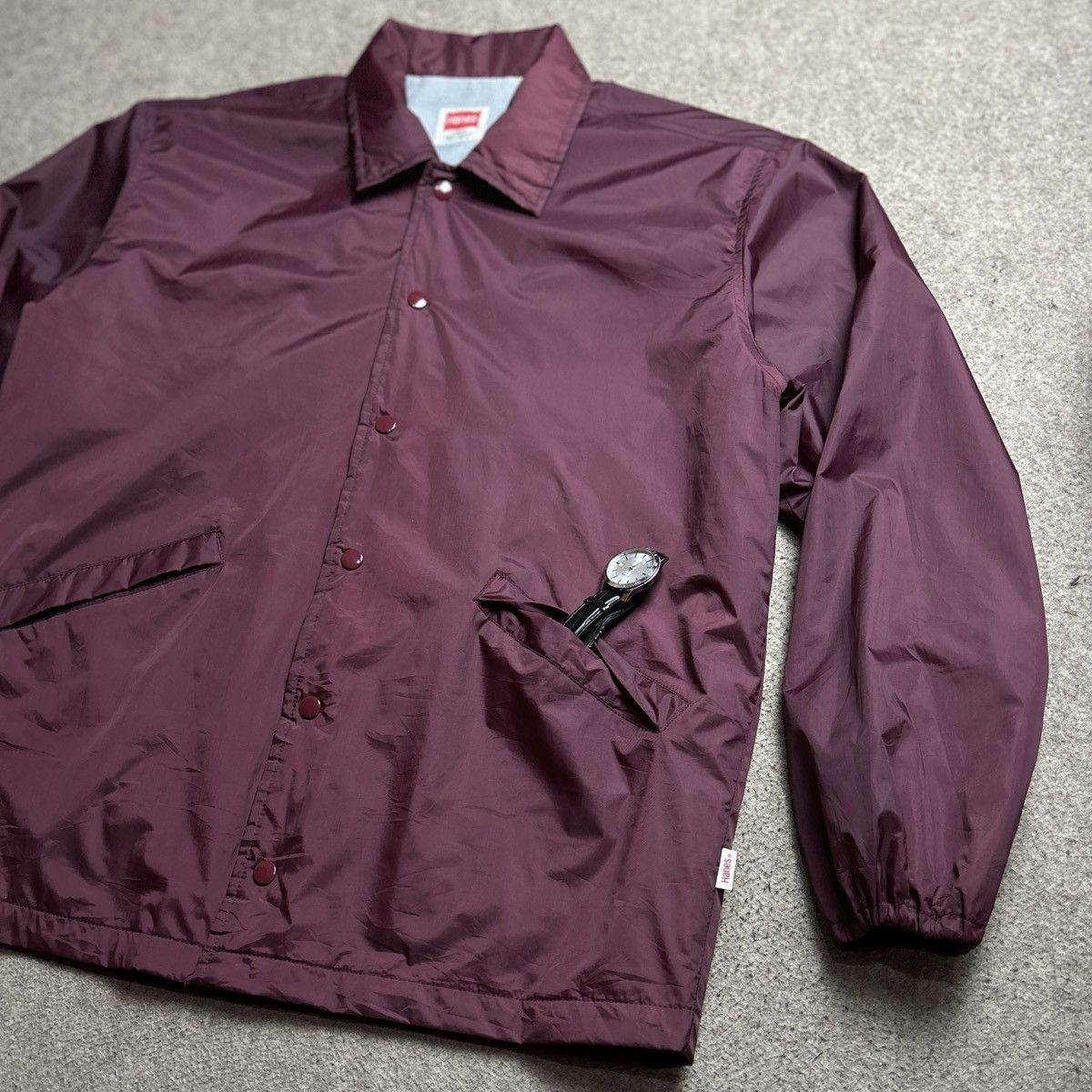 Hanes Hanes Vintage Coach Jacket Maroon Size US L / EU 52-54 / 3 - 7 Thumbnail