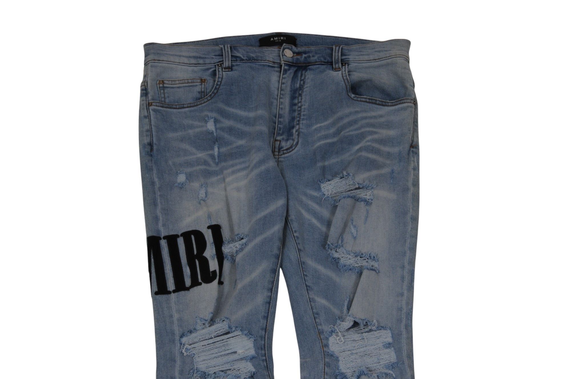 Amiri Logo Patch Distressed Blue Wash Denim Size US 36 / EU 52 - 6 Thumbnail
