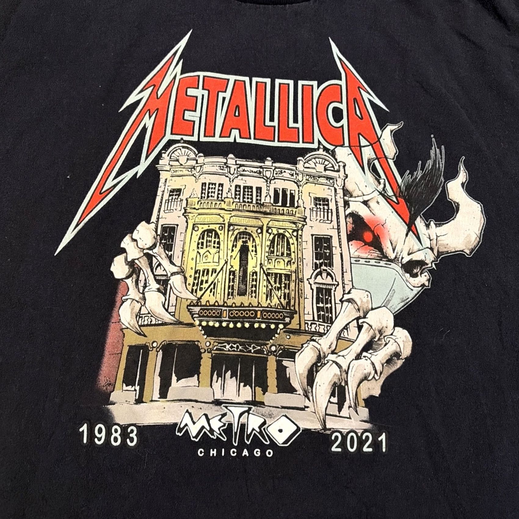 Etro RARE Metallica 2021 Secret Show Chicago Metro T Shirt XL Black Cotton Crew Neck Short Sleeve Graphic Print Size US XL / EU 56 / 4 - 2 Thumbnail