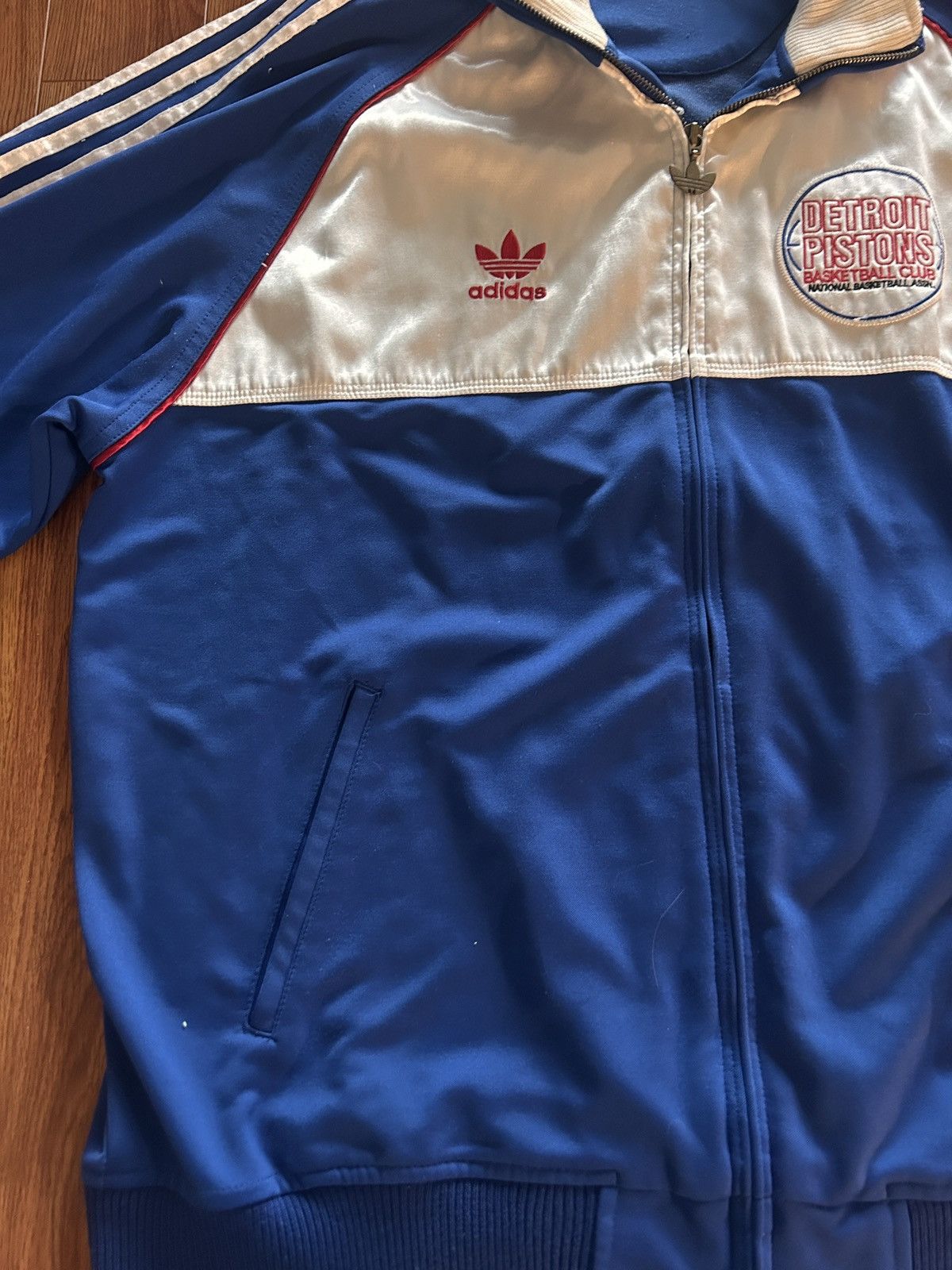 Adidas 2008 Detroit Pistons NBA X Adidas White & Black Track Jacket Size US XL / EU 56 / 4 - 5 Thumbnail
