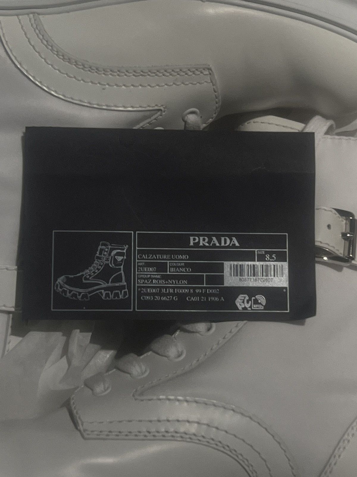 Prada Prada White Monolith leather and Re-Nylon boots with pouch Size US 9.5 / EU 42-43 - 10 Thumbnail