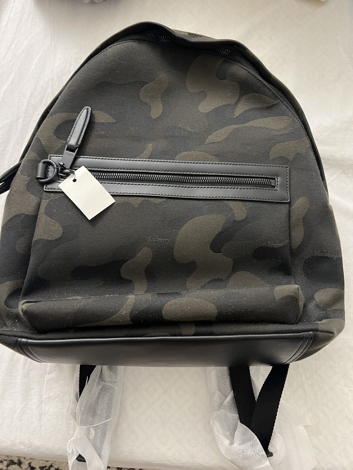 Mulberry $795 NEW Mulberry Leather Trim Camouflage Canvas Backpack Size ONE SIZE - 1 Thumbnail