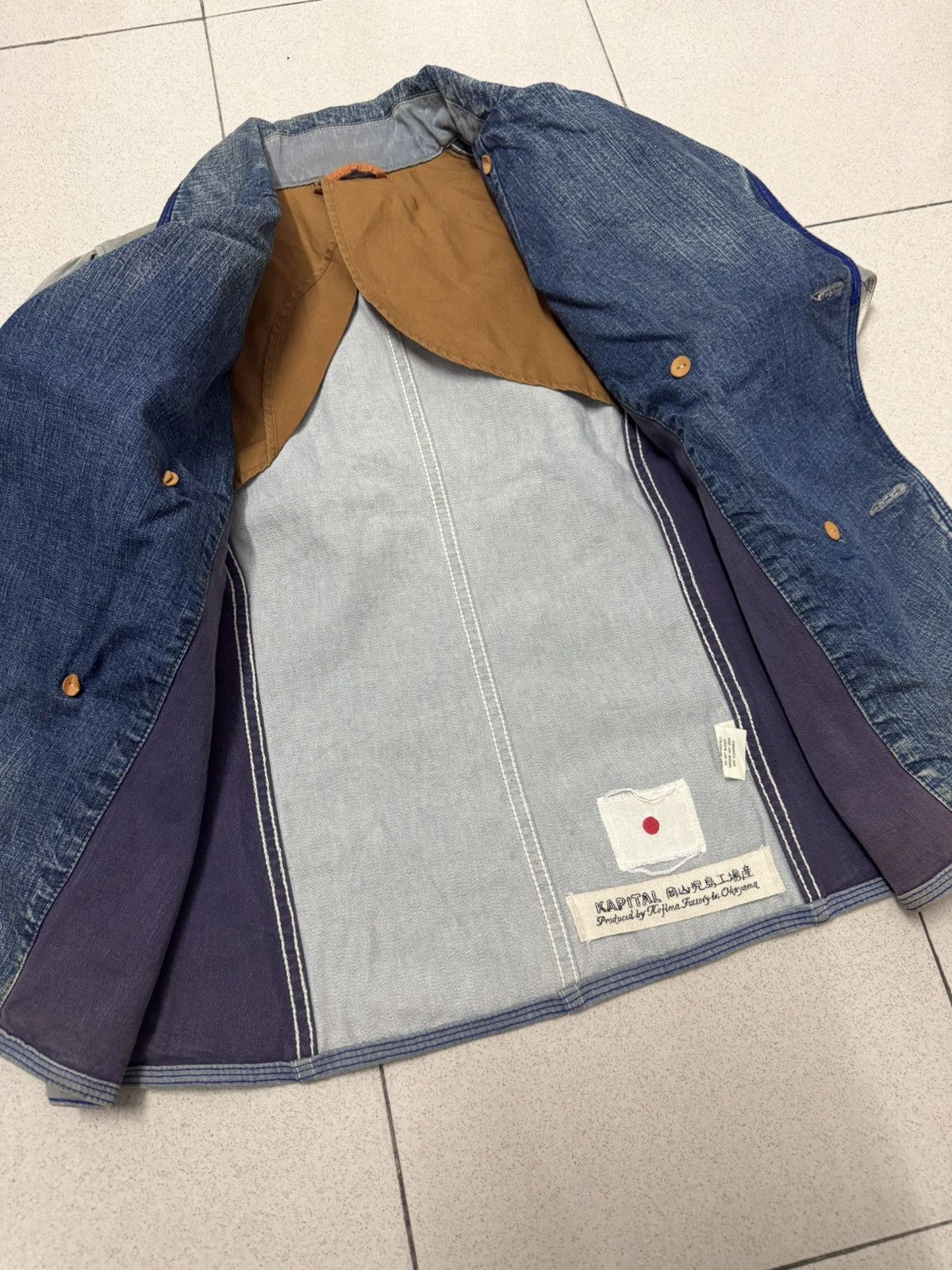 Kapital KAPITAL KIRO HIRATA DENIM DISTRESSED LOOK JACKET Size S / US 4 / IT 40 - 4 Thumbnail