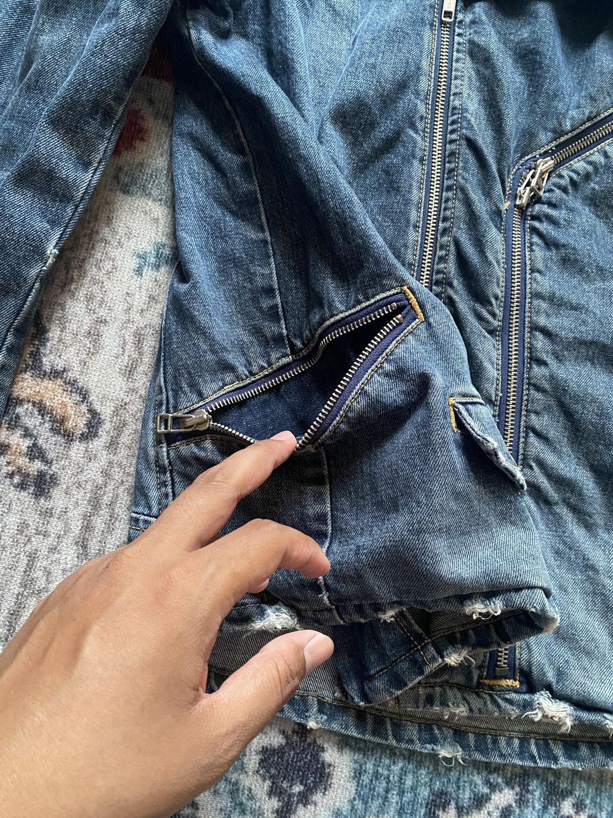 Beams Plus × Japanese Brand disstressed denim jacket Size US L / EU 52-54 / 3 - 8 Thumbnail