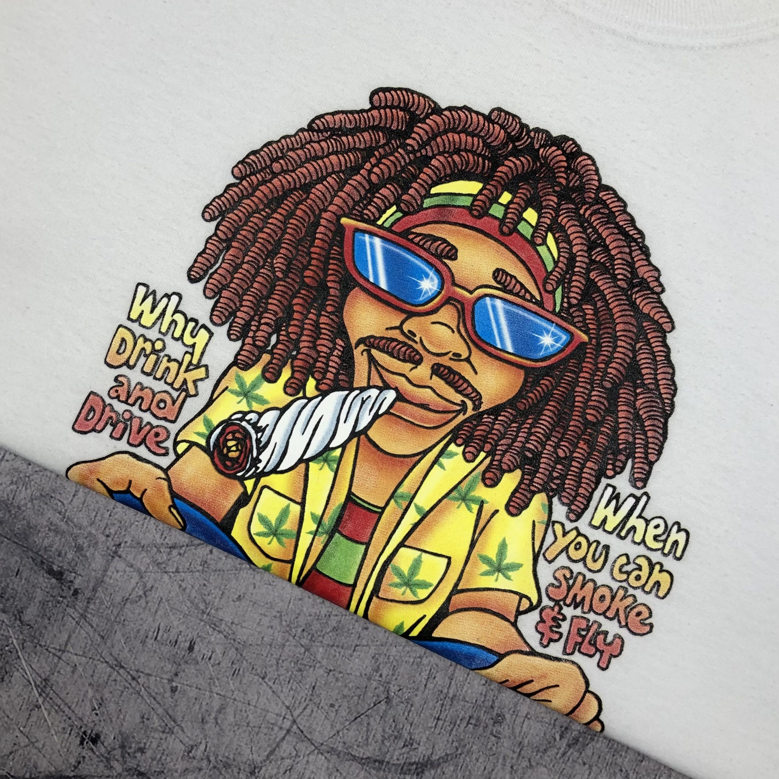 Vintage Smoke Weed Rasta Miami Beach Florida USA Vintage Tee Size US M / EU 48-50 / 2 - 2 Thumbnail