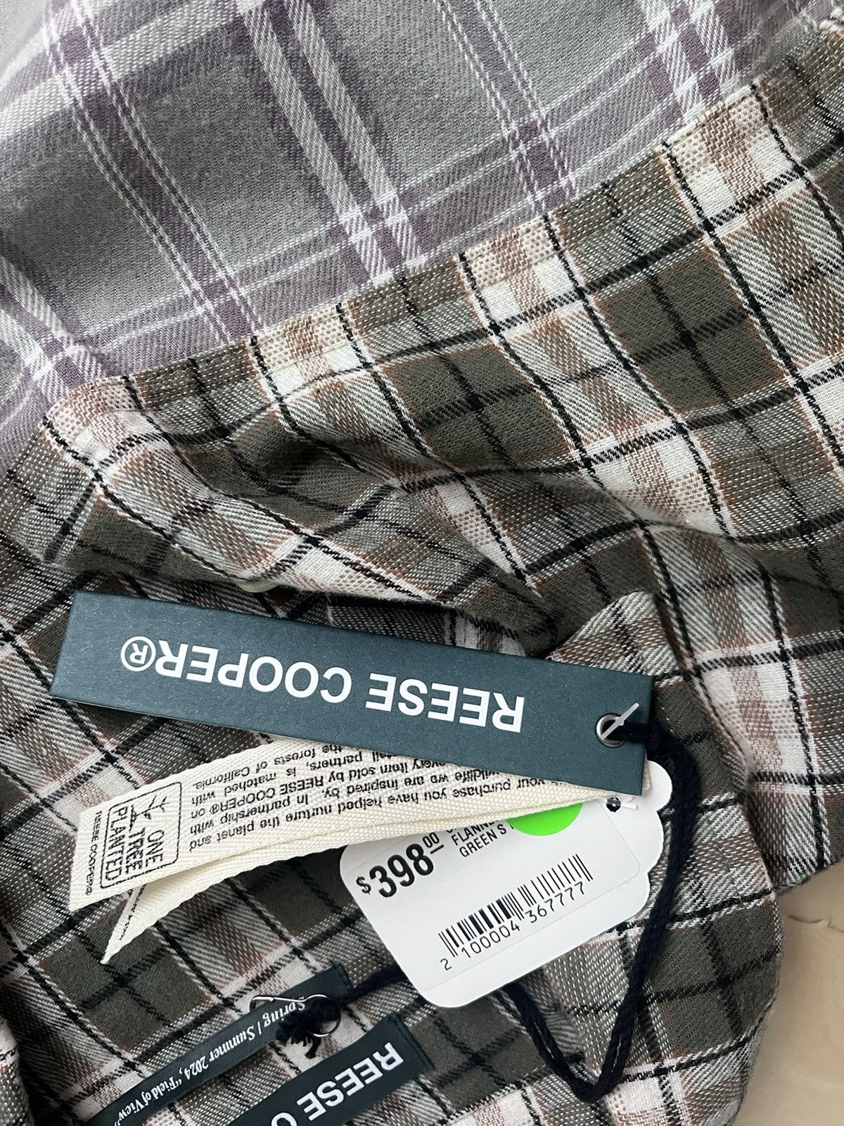Reese Cooper ($400 Retail) Cropped Split Flannel Shirt In Green Size US S / EU 44-46 / 1 - 11 Thumbnail
