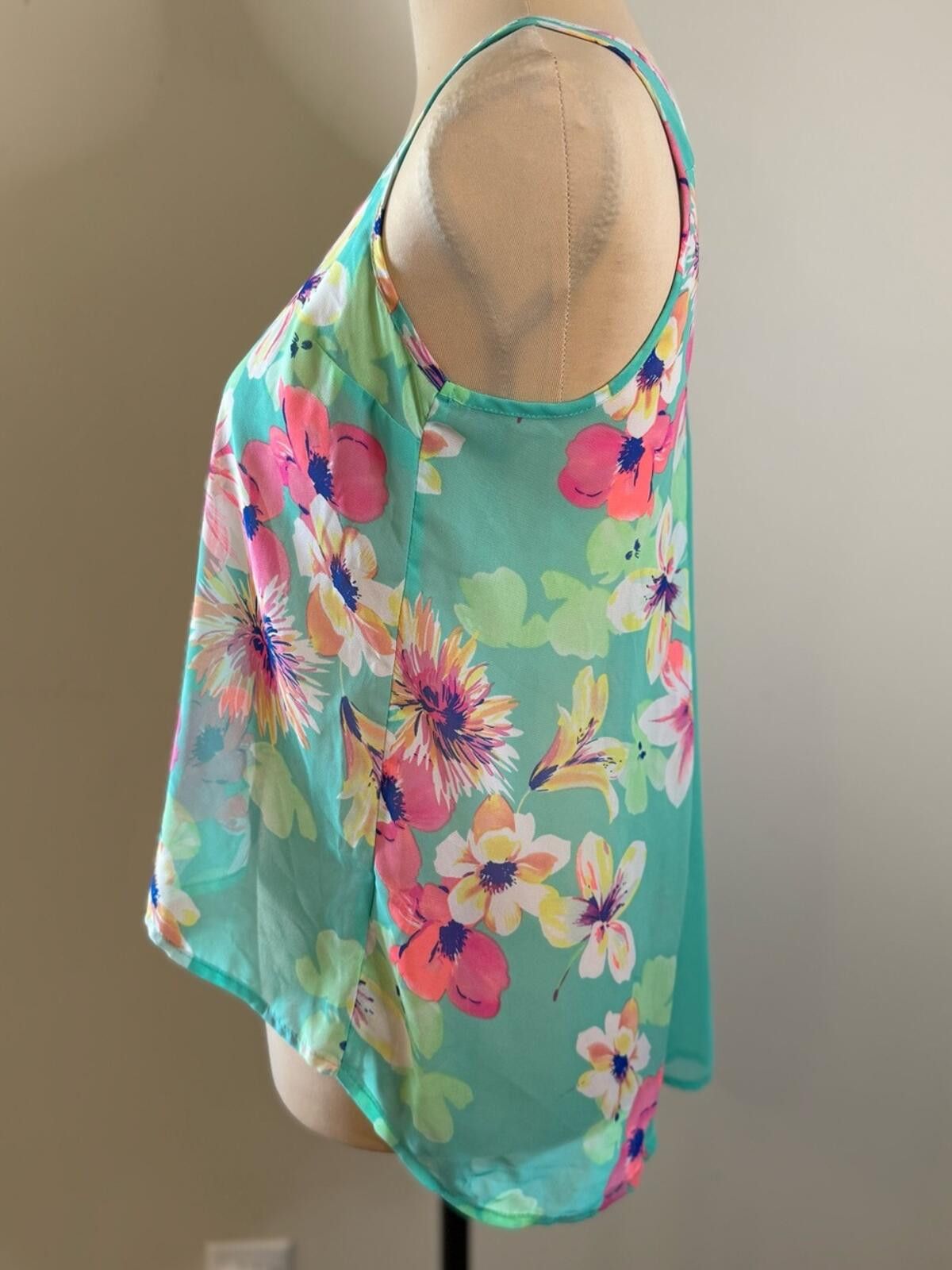 Other Candies floral tank top teal pink purple SZ XS Size XS / US 0-2 / IT 36-38 - 3 Thumbnail
