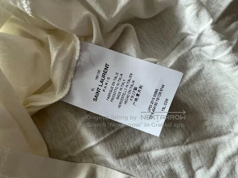 Saint Laurent Paris Saint Laurent Hedi Slimane Vintage White T. Size US XL / EU 56 / 4 - 7 Thumbnail