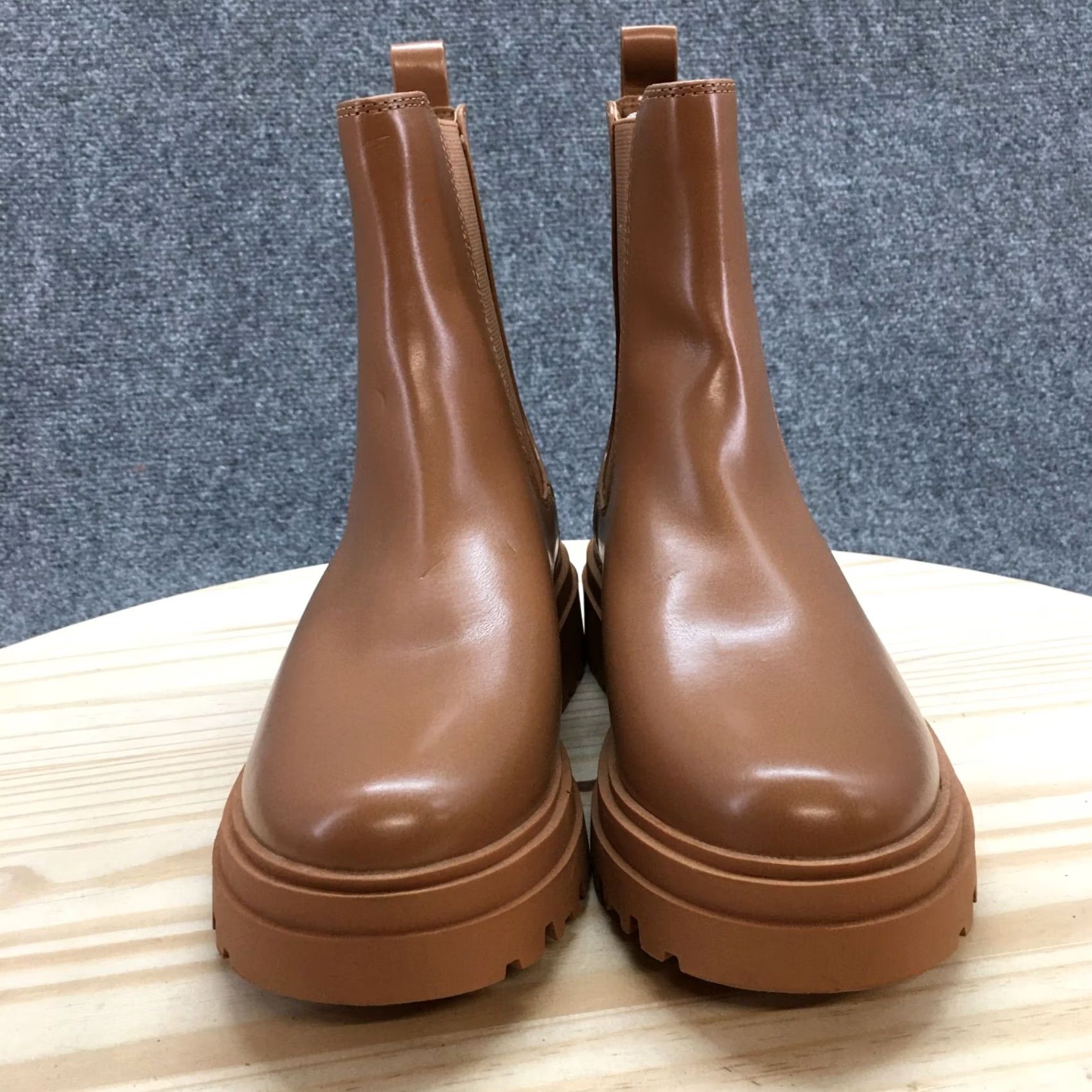 Vintage A New Day Boots Womens 7.5 M Chelsea Ankle Bootie Brown Faux Leather Pull On Brown Chelsea Ankle Bootie Womens 7.5 M Size US 8 / IT 38 - 6 Thumbnail