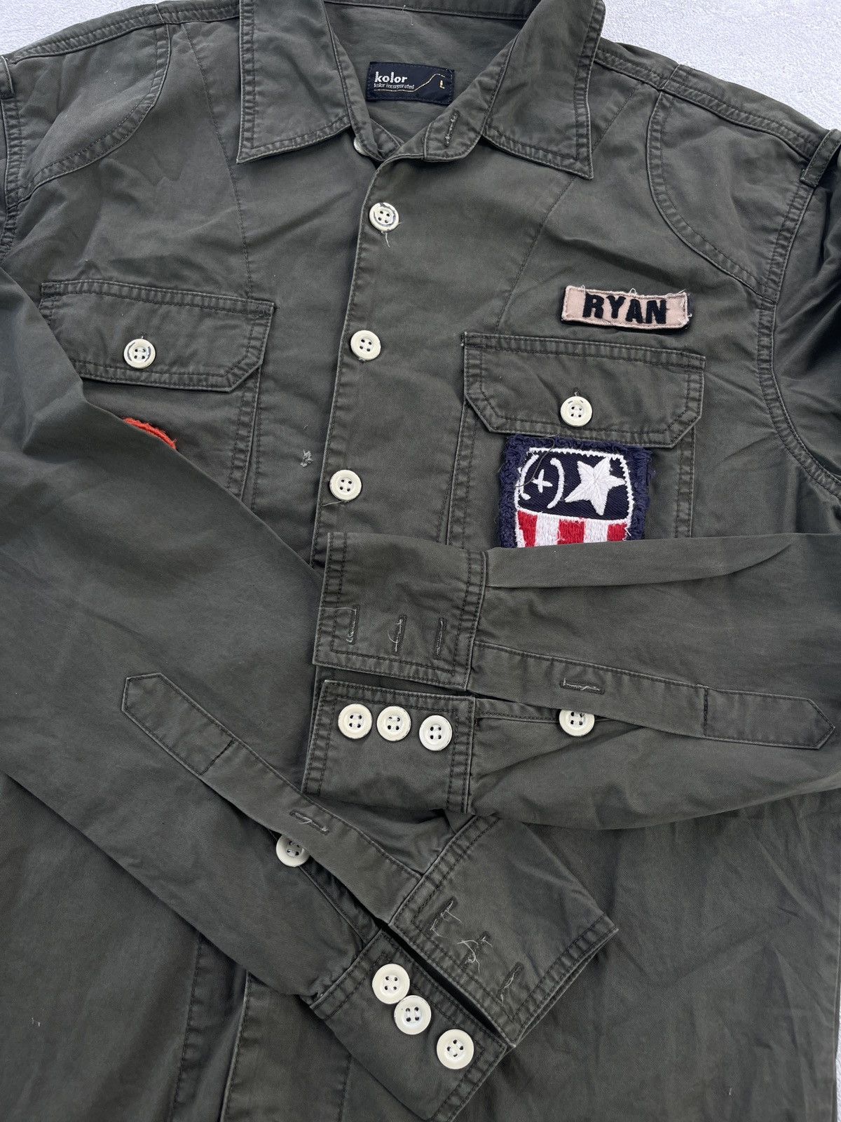 Kolor KOLOR BEACON Japan USA Patch Military Army Shirt Size US L / EU 52-54 / 3 - 5 Thumbnail