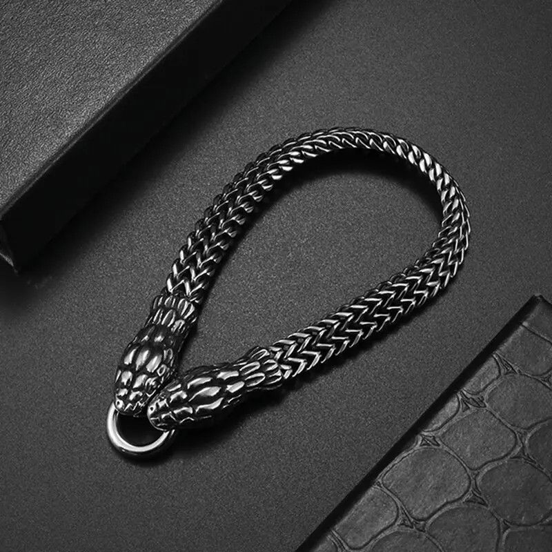Jewelry Double-Headed Cobra Bracelet Men's Stainless Steel Size ONE SIZE - 4 Thumbnail