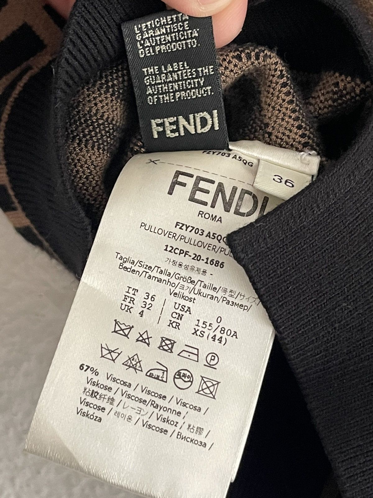 Fendi Fendi Viscose Sweater FF Jacquard Monogram Jumper Size S / US 4 / IT 40 - 10 Thumbnail