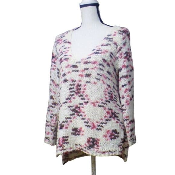Other H&M Women’s Knit V-neck Sweater, White-multi, M Size M / US 6-8 / IT 42-44 - 1 Thumbnail