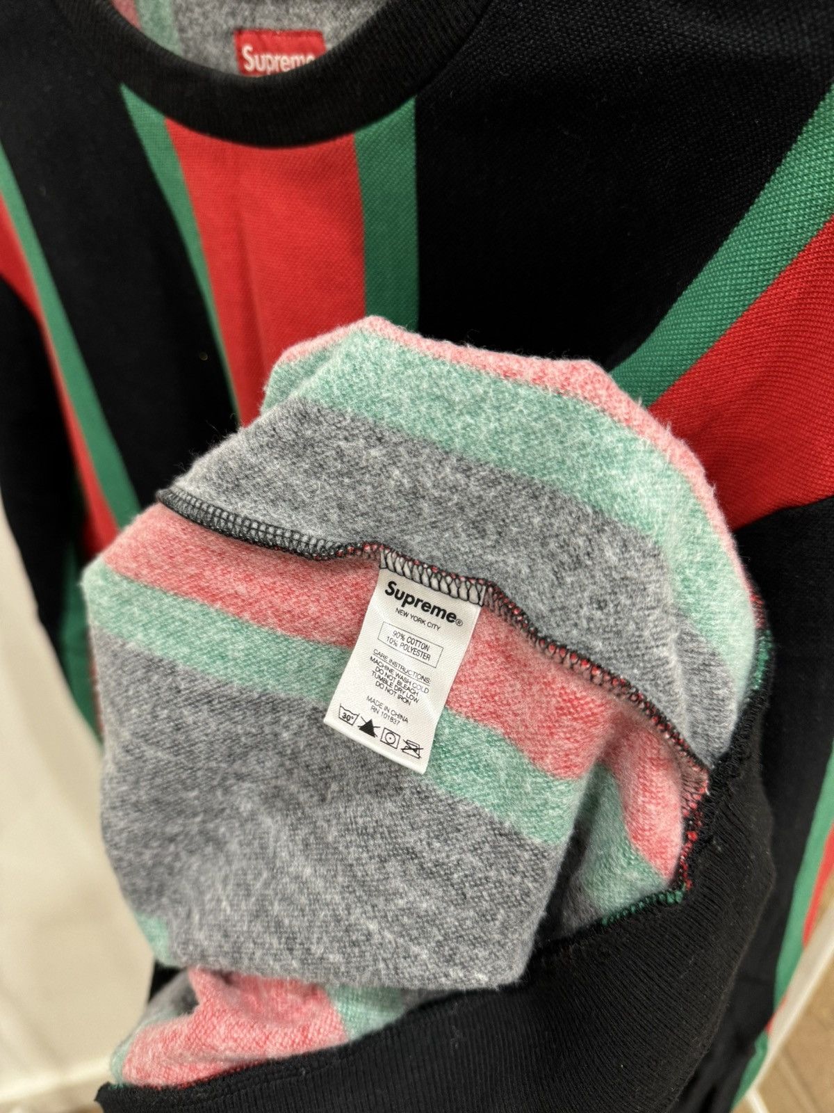 Supreme 17 fw Supreme vertical striped sweater knit shirt Size US L / EU 52-54 / 3 - 4 Thumbnail