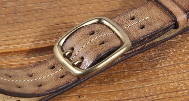 Leather × Vintage Double Prong Buckle Wide Belts Size ONE SIZE - 2 Thumbnail