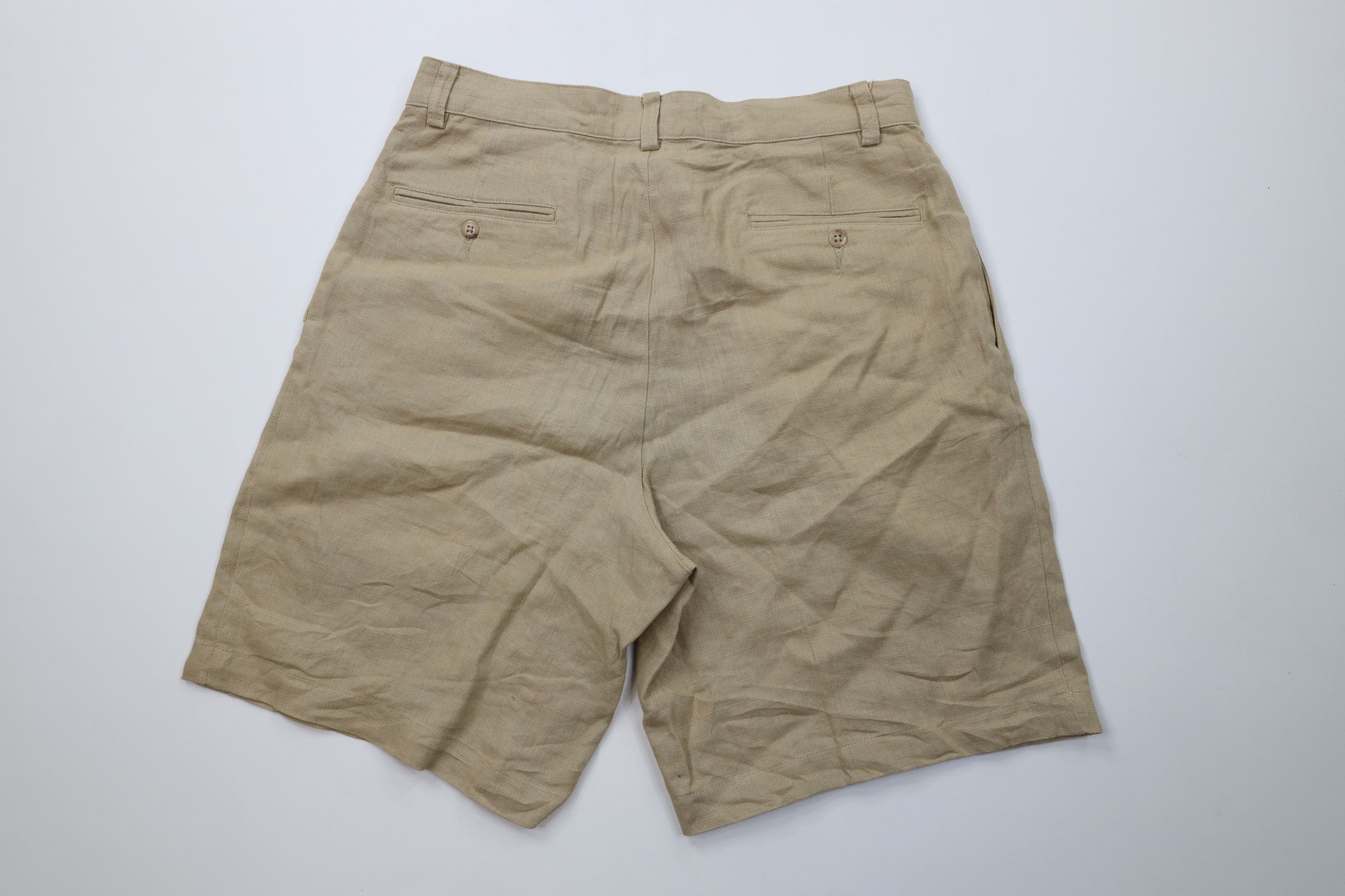 Ralph Lauren Vintage 90s Ralph Lauren Linen Above Knee Chino Shorts Beige Size US 32 / EU 48 - 10 Thumbnail