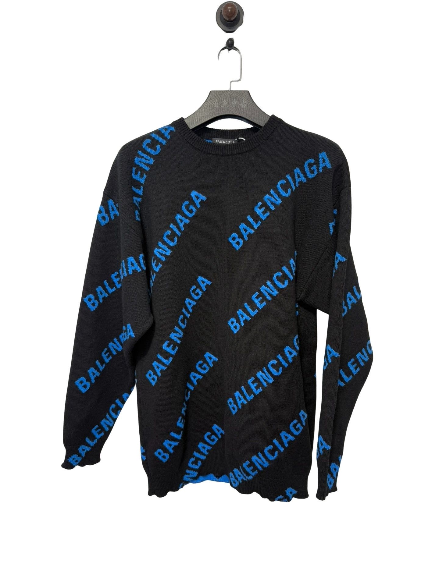 Balenciaga Balenciaga Logo Jacquard Sweater Black Size S Size US S / EU 44-46 / 1 - 1 Thumbnail