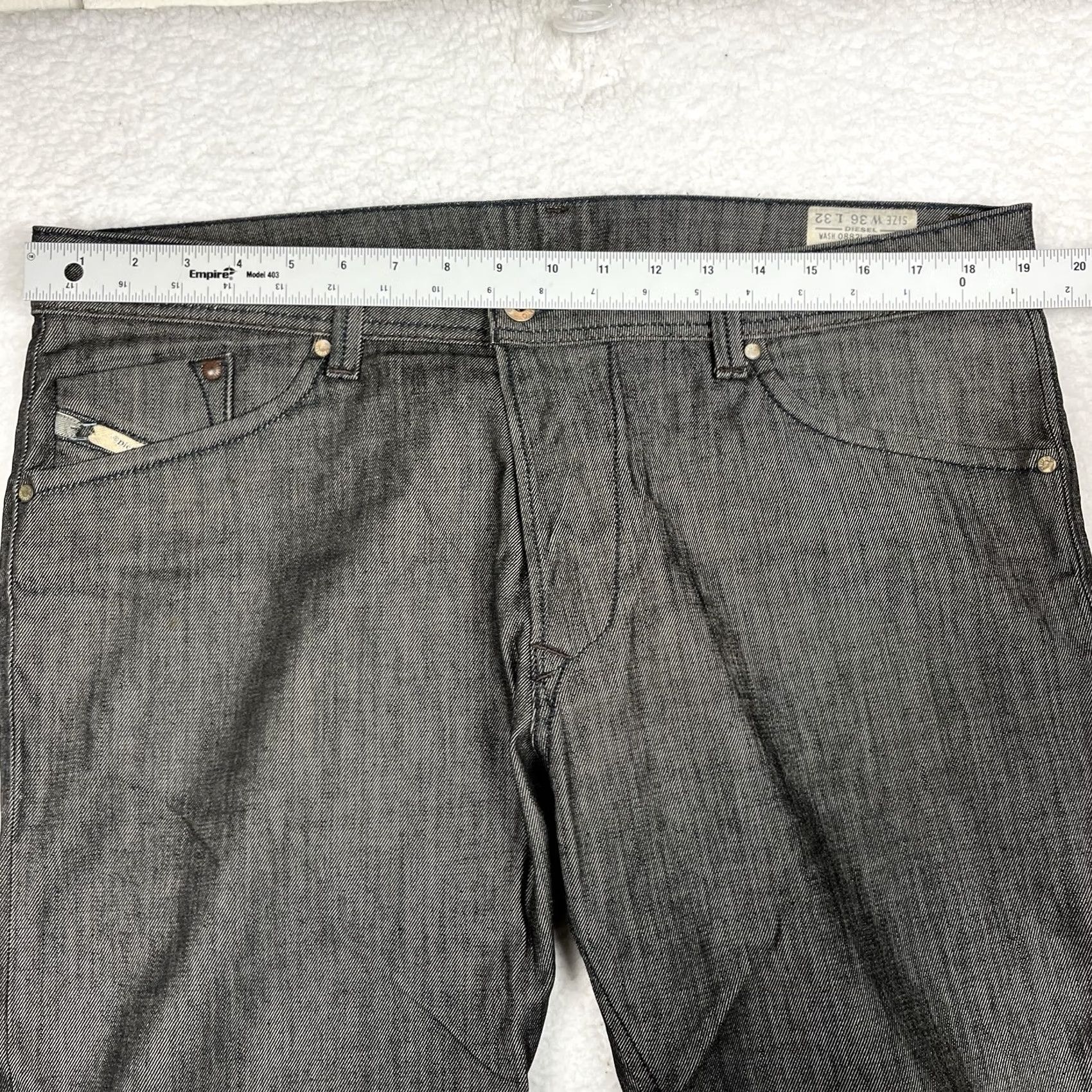 Diesel Diesel Darron Jeans Mens 36x32 Tagged Regular Slim-Tapered Blue Denim Pockets Logo Wash 0882 38x29 Size US 36 / EU 52 - 4 Thumbnail