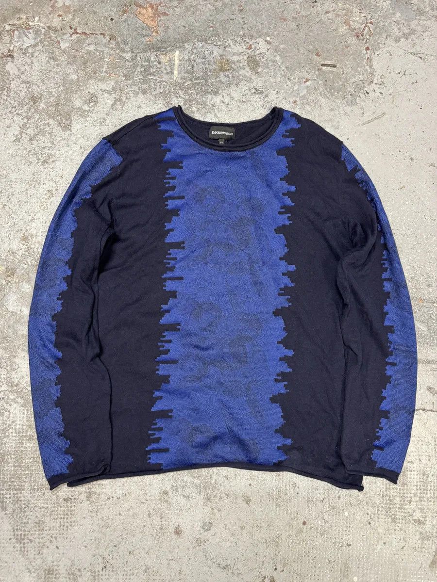 Emporio Armani AW2021 Emporio Armani Blue Structured Sweater Size US L / EU 52-54 / 3 - 7 Thumbnail
