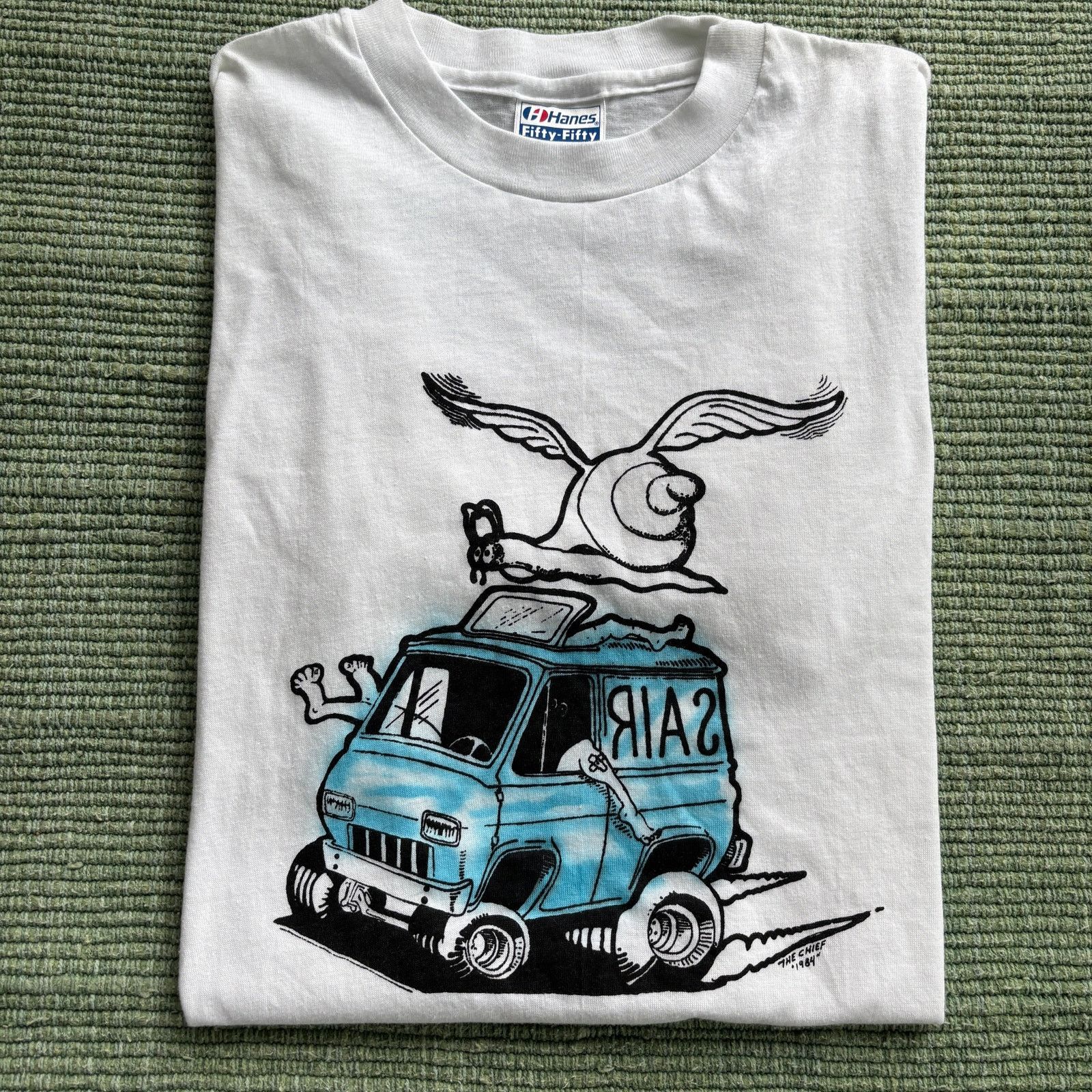 Other × Vintage Vintage 1980s Rat Fink Style Tattoo Hot Rod Art Tee Size US L / EU 52-54 / 3 - 1 Thumbnail