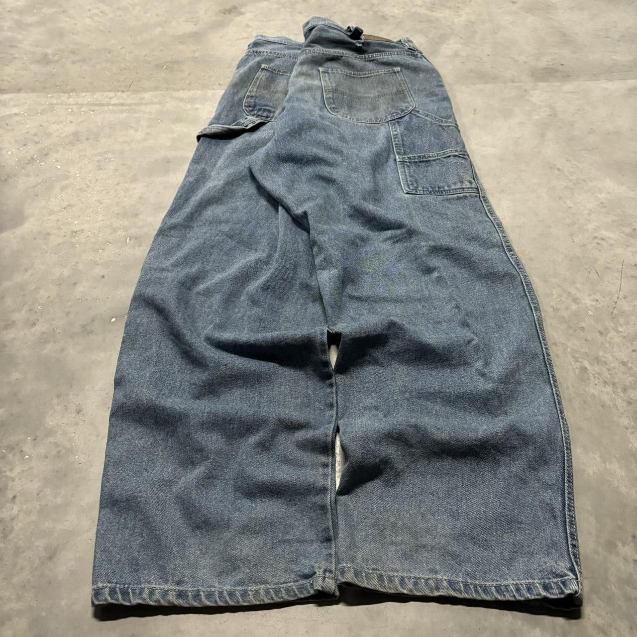 Japanese Brand × Vintage Crazy Vintage Y2K/2000s Baggy Medium Wash Skater Carpenter Workwear Denim Jeans! Size US 38 / EU 54 - 4 Thumbnail