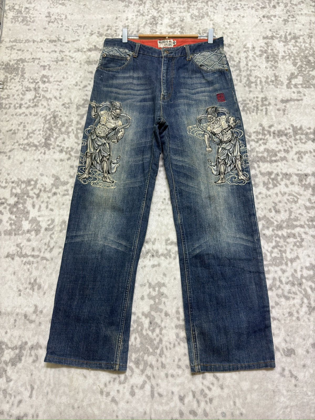 Karakuri Tamashii Y2K Wagara Denim Karakuri Tamashii Wind Thunder God Size US 31 - 1 Thumbnail