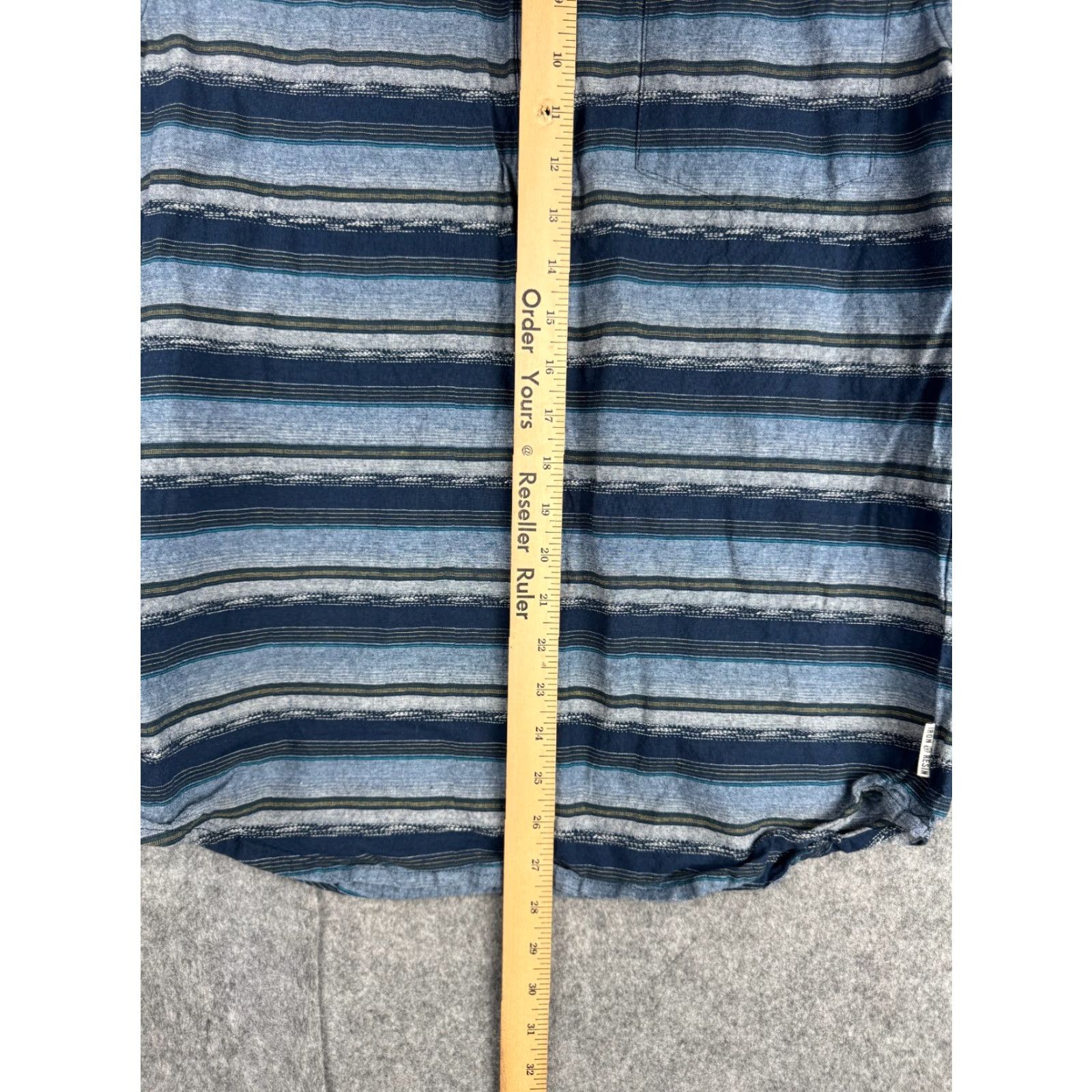 Vintage Iron & Resin Shirt Mens M Button-Up Short Sleeve Striped Cotton Size US M / EU 48-50 / 2 - 5 Thumbnail