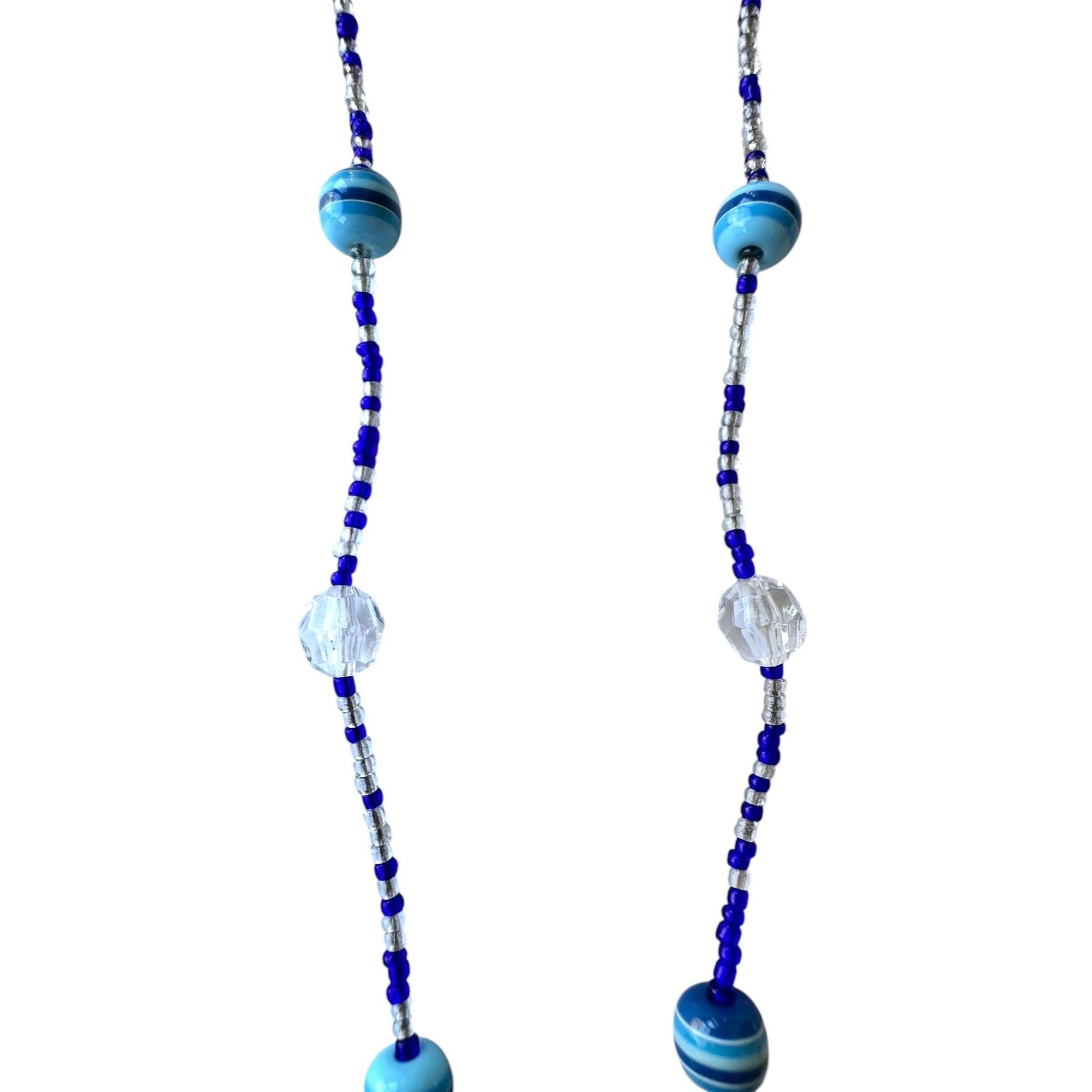 Handmade × Vintage VTG Handmade Blue Beaded Eyeglass Holder Reading Glasses Jew Size ONE SIZE - 6 Thumbnail