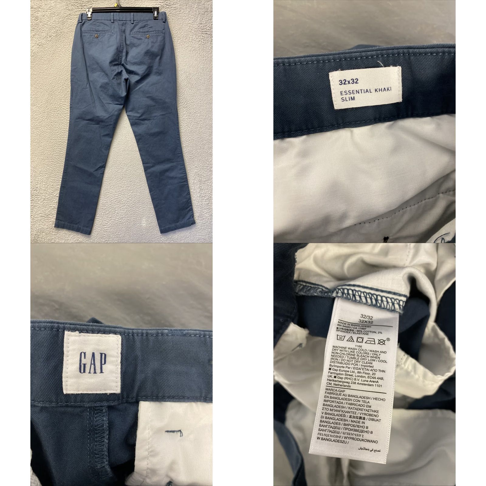 Gap Gap Khakis Chino Pants Men 32x3 Slim Navy Cotton Twill Stretch Flat Front Casual Slaj? Size US 32 / EU 48 - 8 Thumbnail