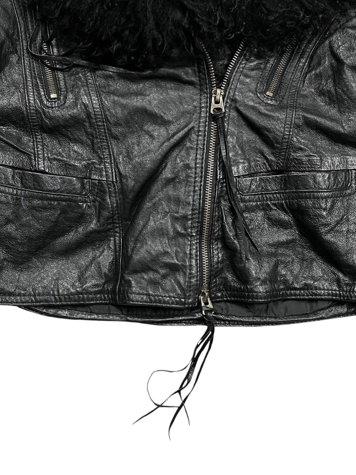 ジャケット・アウター 00s archive goa fur jacket short blouson 2000s GOA - Vkei Style Fuzzy Fur Leather Jacket