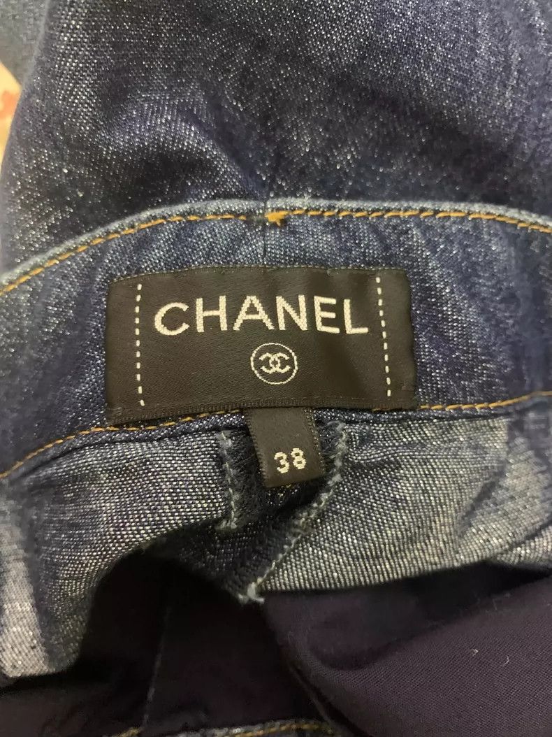 Chanel Chanel Dark blue denim wide-leg trousers Size 25" / US 0 / IT 36 - 4 Thumbnail