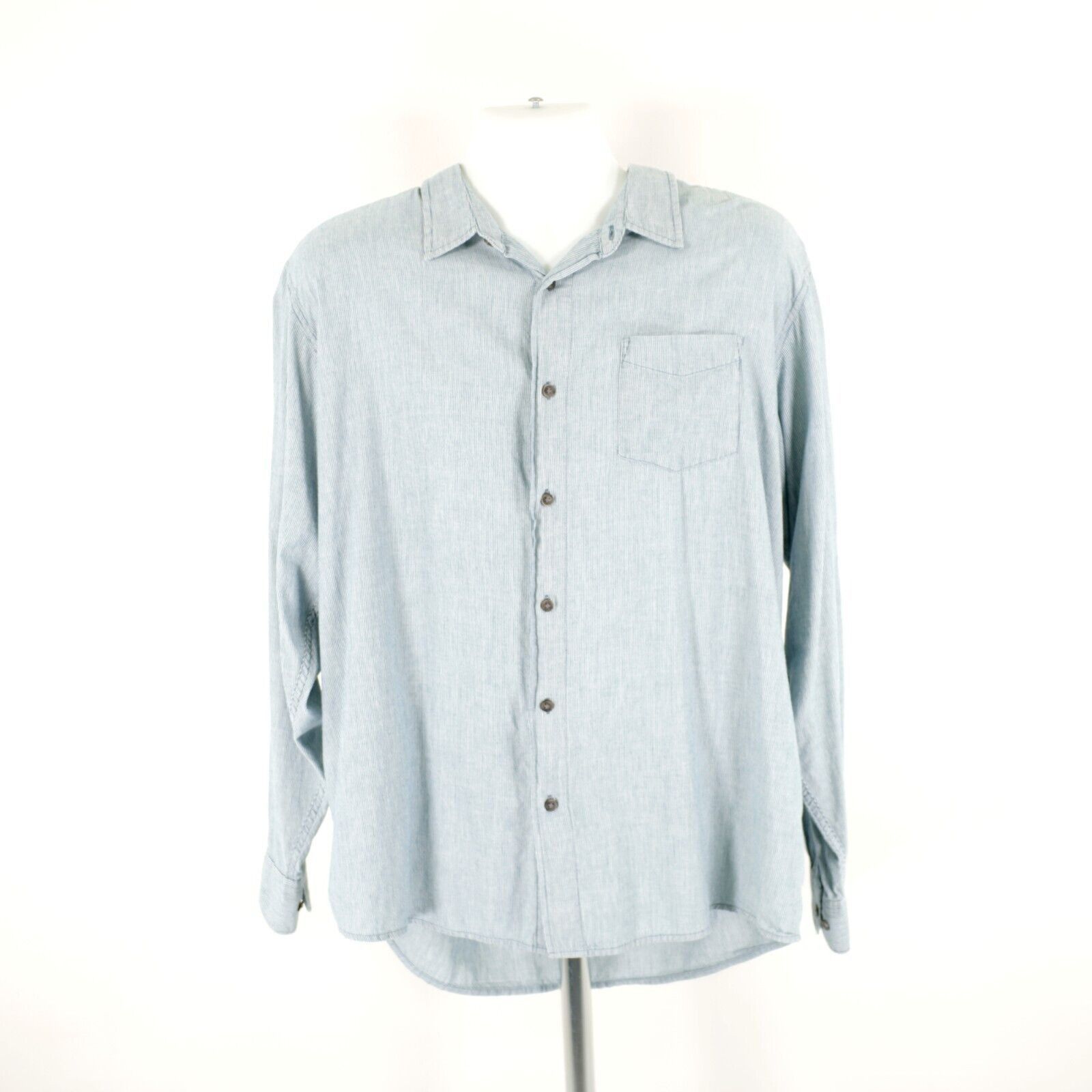 Wrangler Wrangler Green Striped XL Pocket Front Collared Dress Shirt Size US XL / EU 56 / 4 - 4 Thumbnail