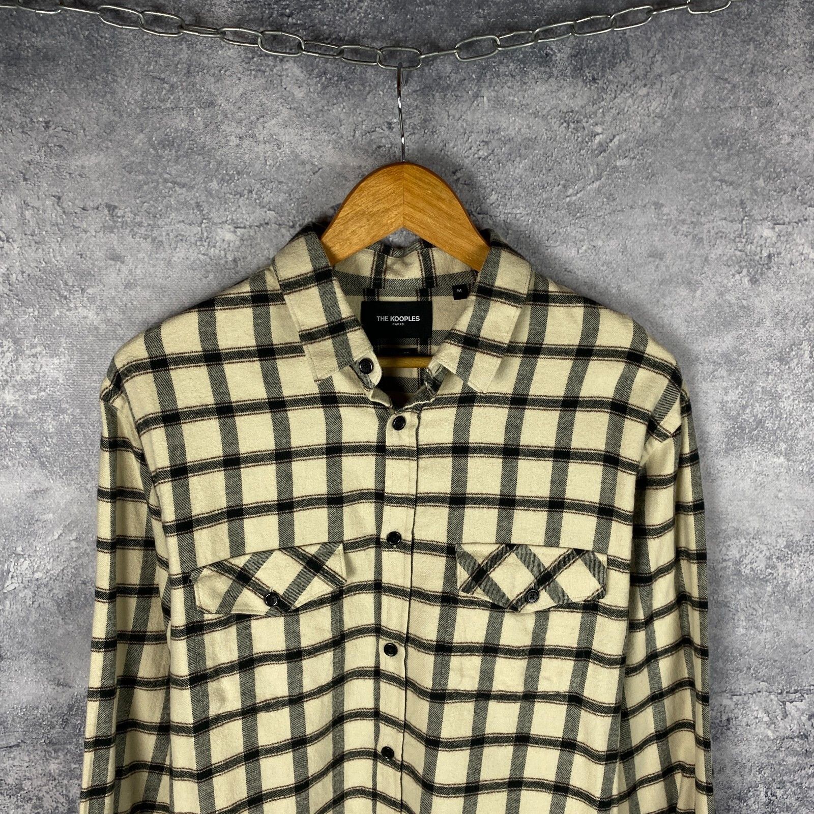The Kooples The Kooples Paris Flannel Shirt Men's Size M Beige ` Size US M / EU 48-50 / 2 - 2 Thumbnail