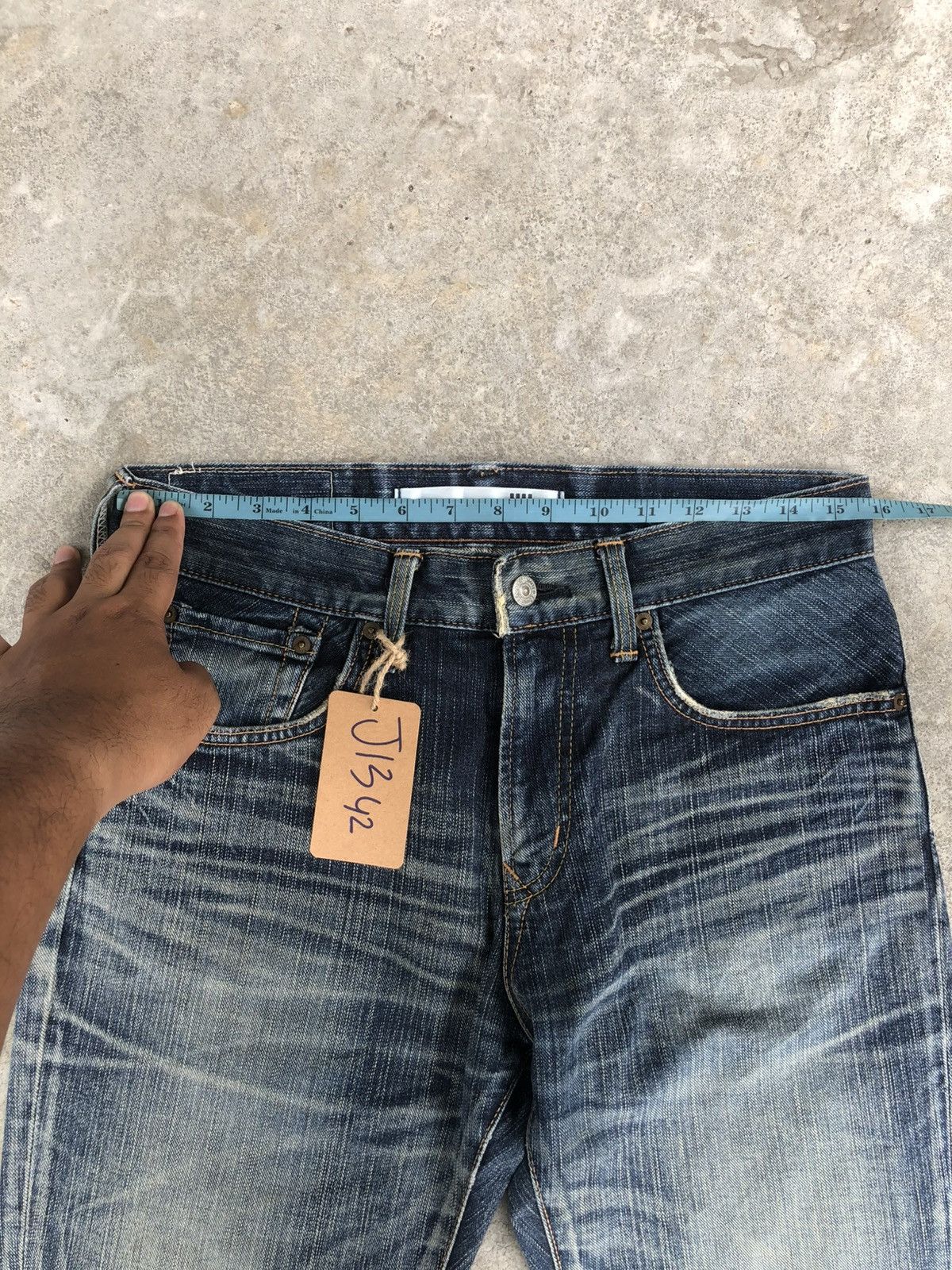 Le Grande Bleu (L.G.B.) Edwin XV Flared Jeans Bootcut Distressed Jeans Size US 31 - 22 Thumbnail