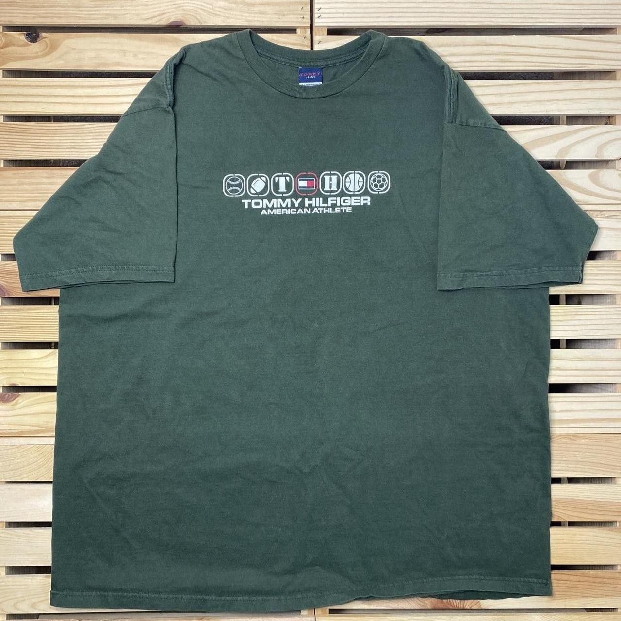 Tommy Hilfiger Vintage Tommy Hilfiger American Athlete Green Tee Size 2XL Size US XXL / EU 58 / 5 - 1 Thumbnail