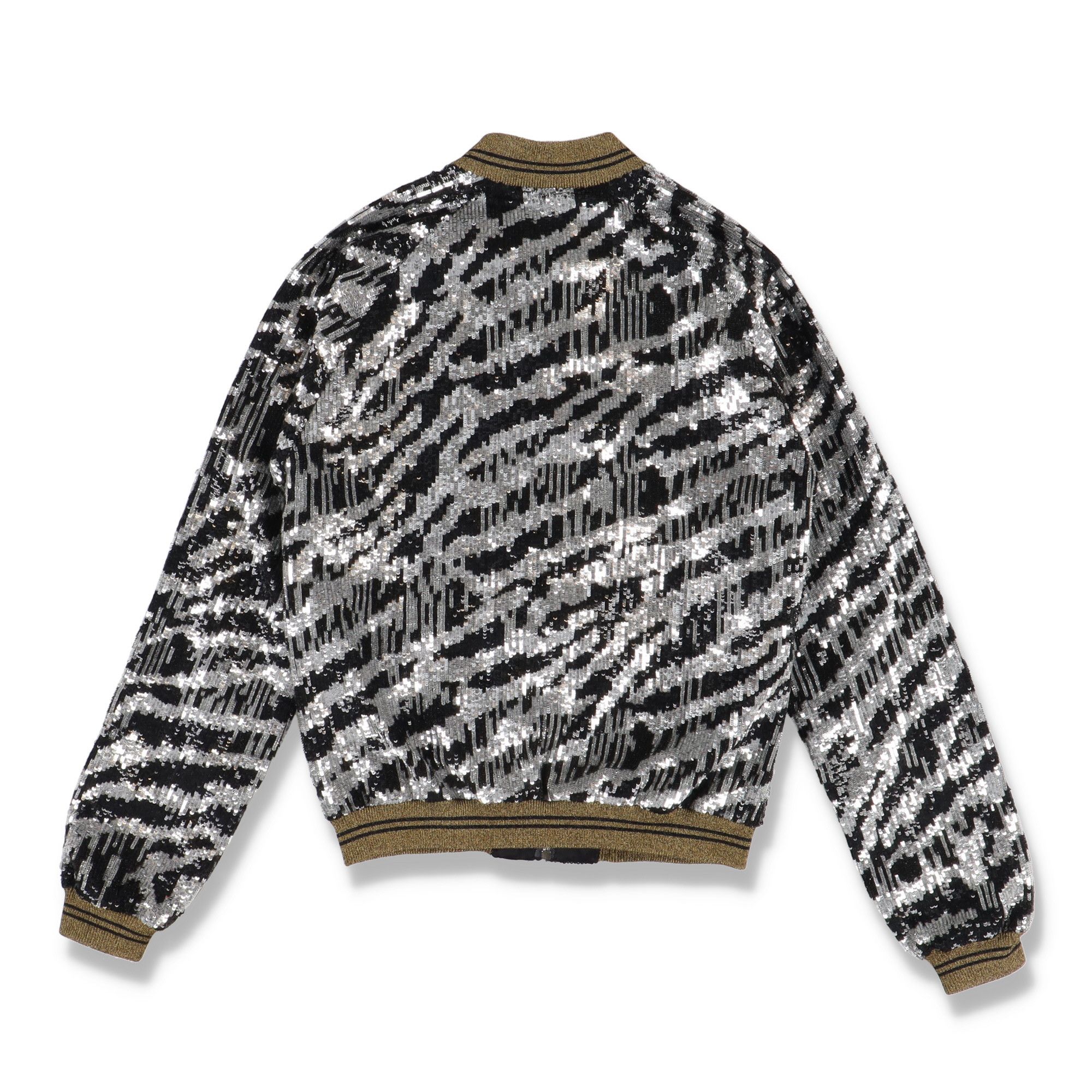 Saint Laurent Paris Black and Silver Zebra Sequined Raglan Bomber Jacket Size US S / EU 44-46 / 1 - 6 Thumbnail