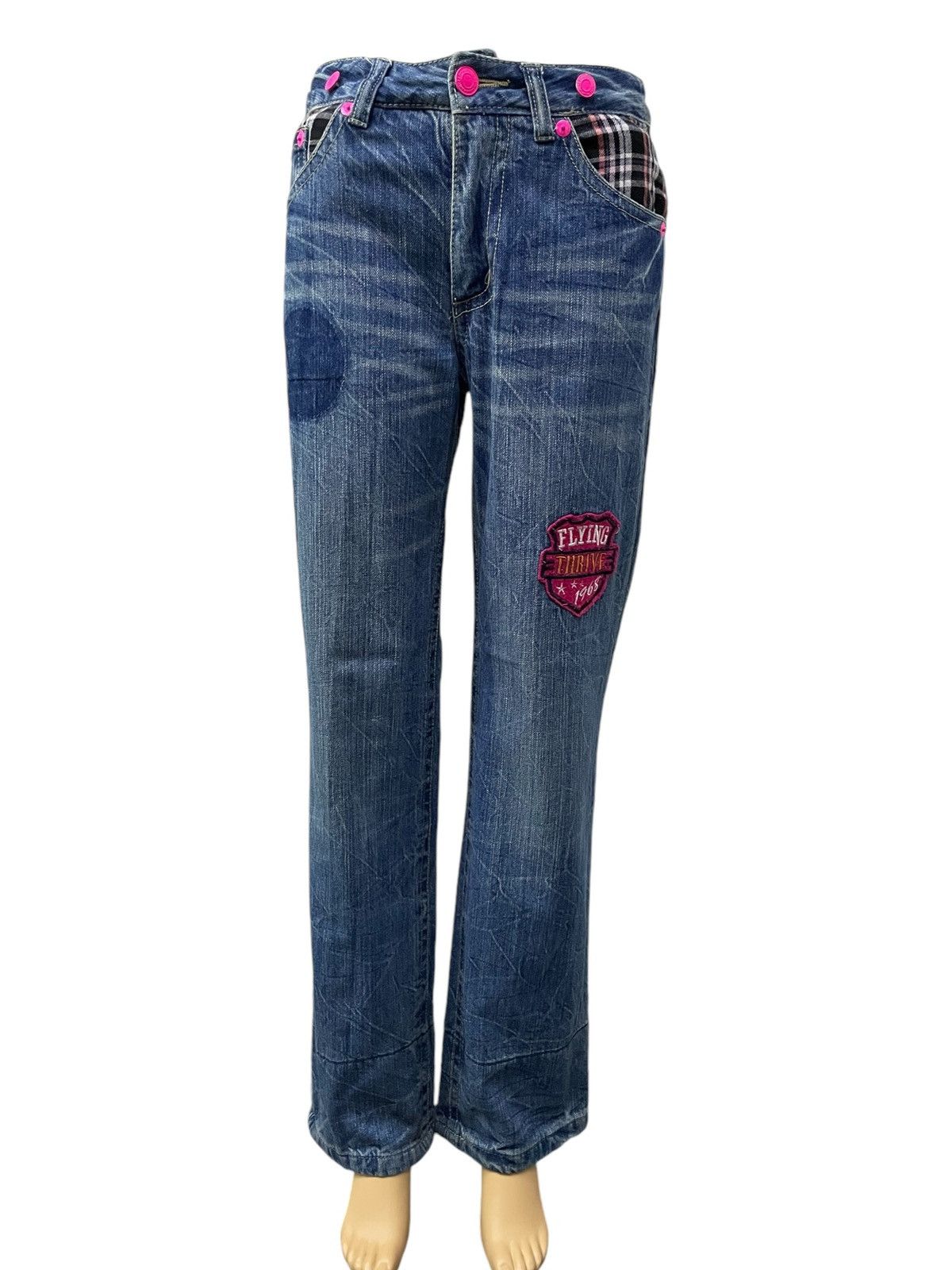 Hidden Double Waist Flying Thrive Patch Tartan Junya Style