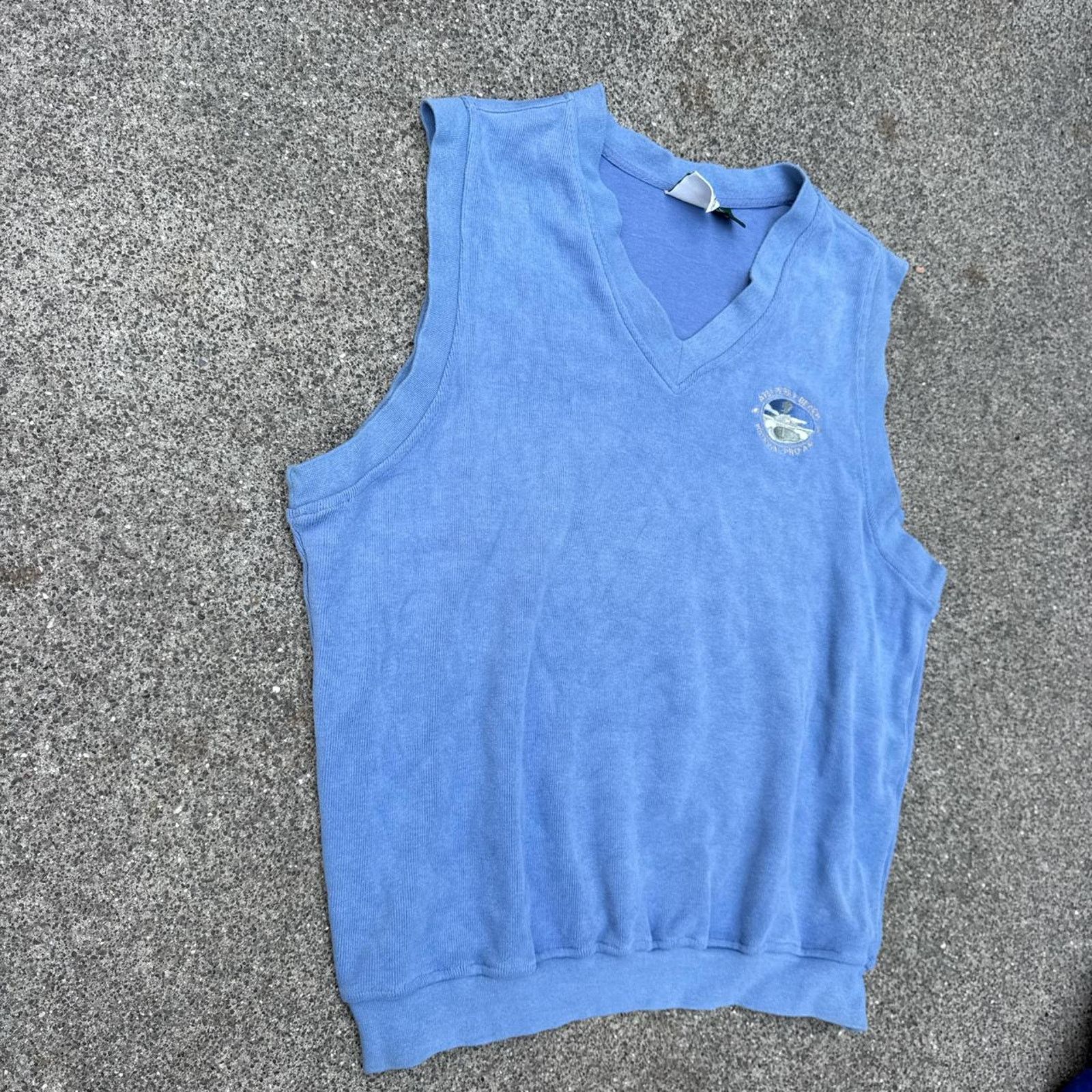 Vintage Vintage Baby Blue and Gold Sweater Vest – Size Large Size US L / EU 52-54 / 3 - 2 Thumbnail