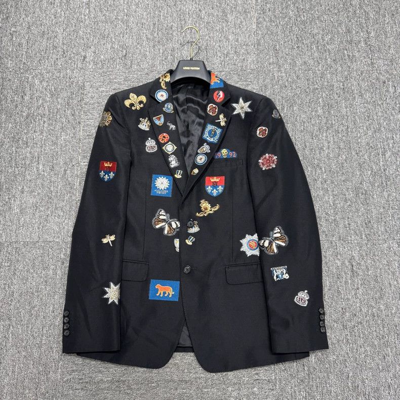 Alexander McQueen Alexander McQUEEN size 50 Xiu style embroidered badge suit Size 50S - 1 Thumbnail