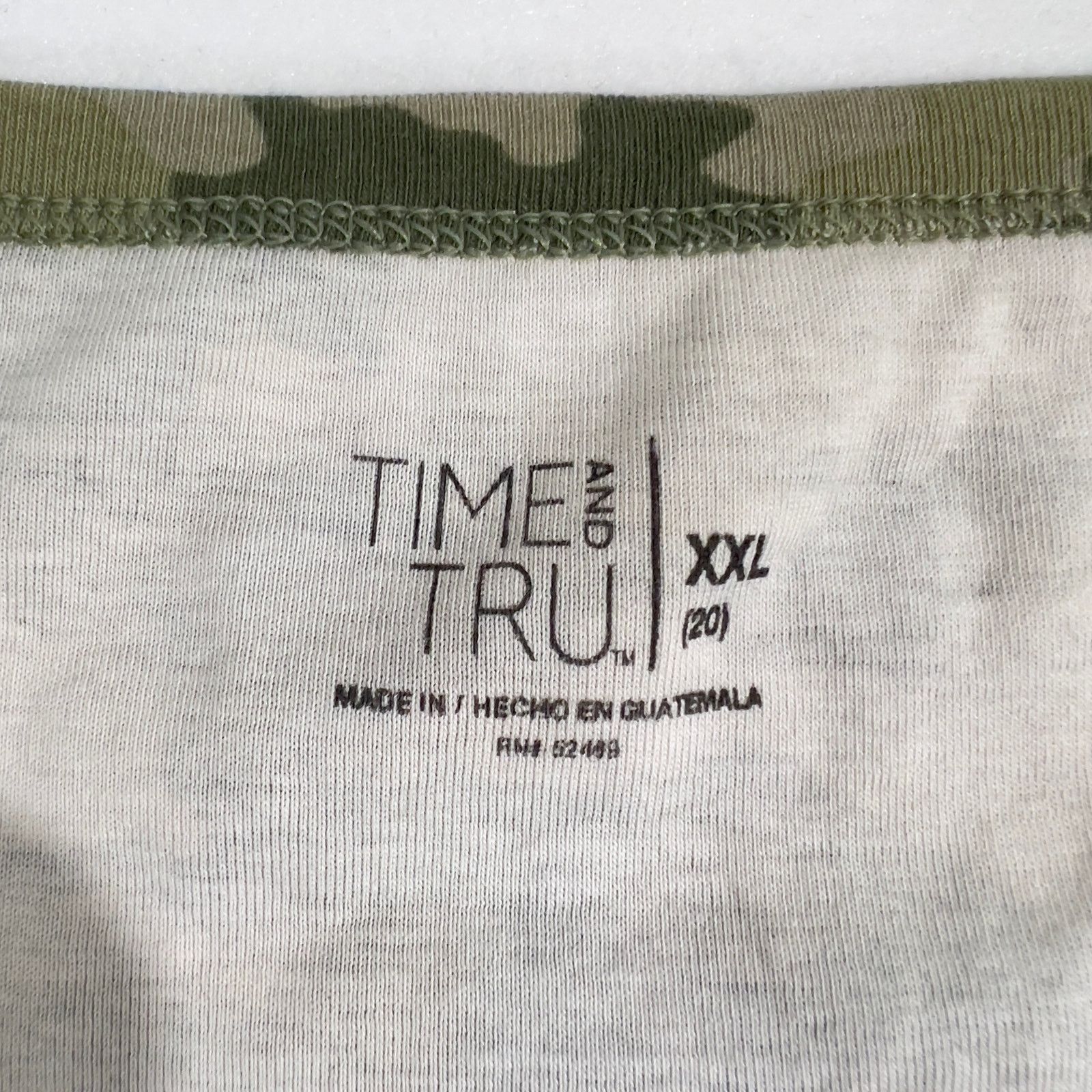 Other Time And Tru T-Shirt Woman XXL 20 Scoop Neck Green Camo Size XXL / US 16-18 / IT 52-54 - 2 Thumbnail