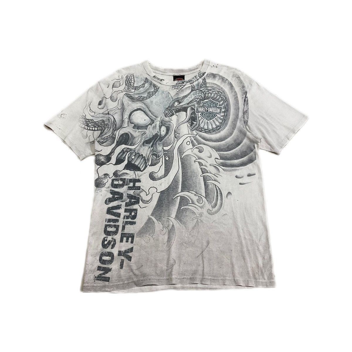 Harley Davidson × Vintage 🔥Y2K Vintage Harley Davidson Shirt Distressed Skull Snake Size US L / EU 52-54 / 3 - 2 Thumbnail