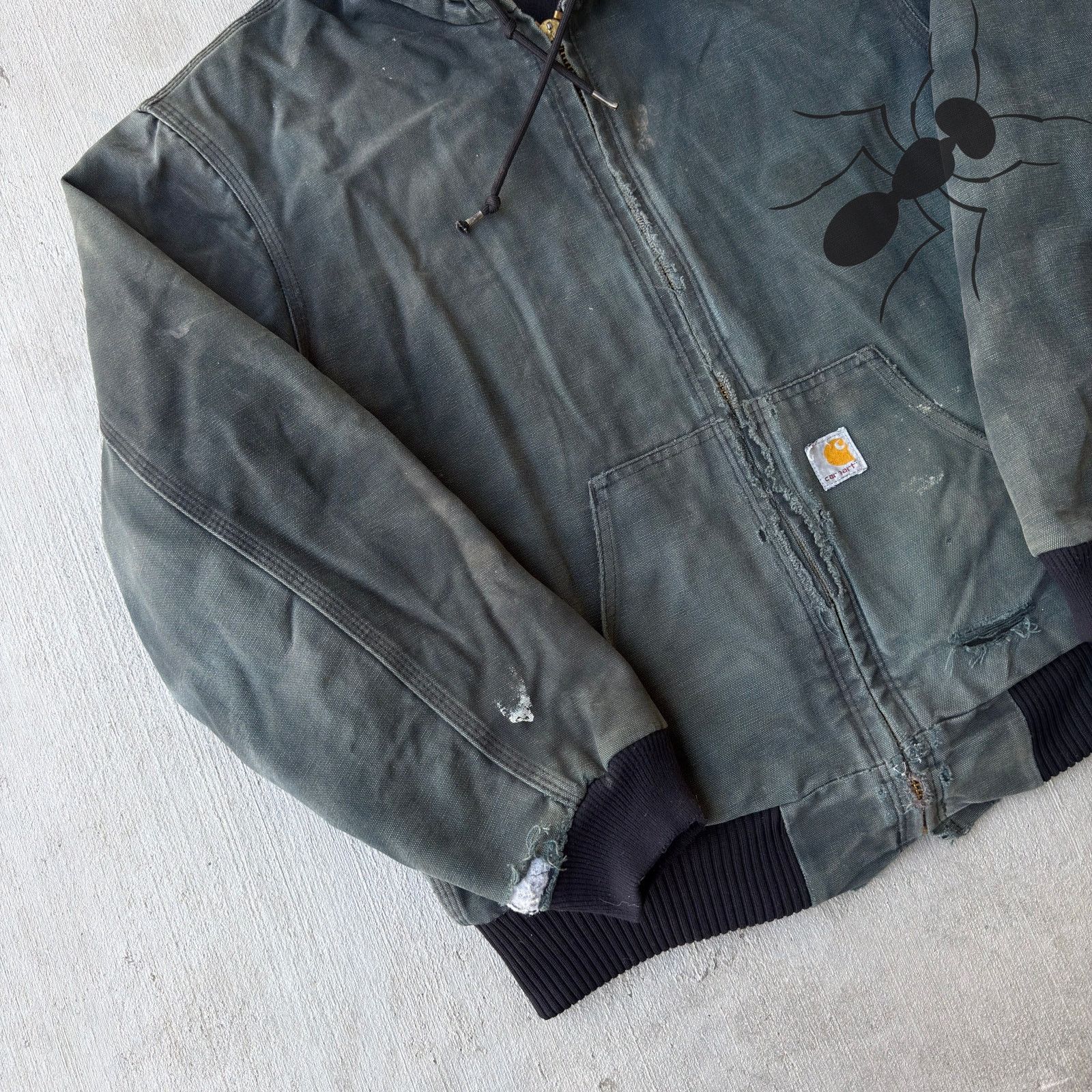 Carhartt × Vintage Carhartt J140 black hooded work wear jacket Size US M / EU 48-50 / 2 - 2 Thumbnail