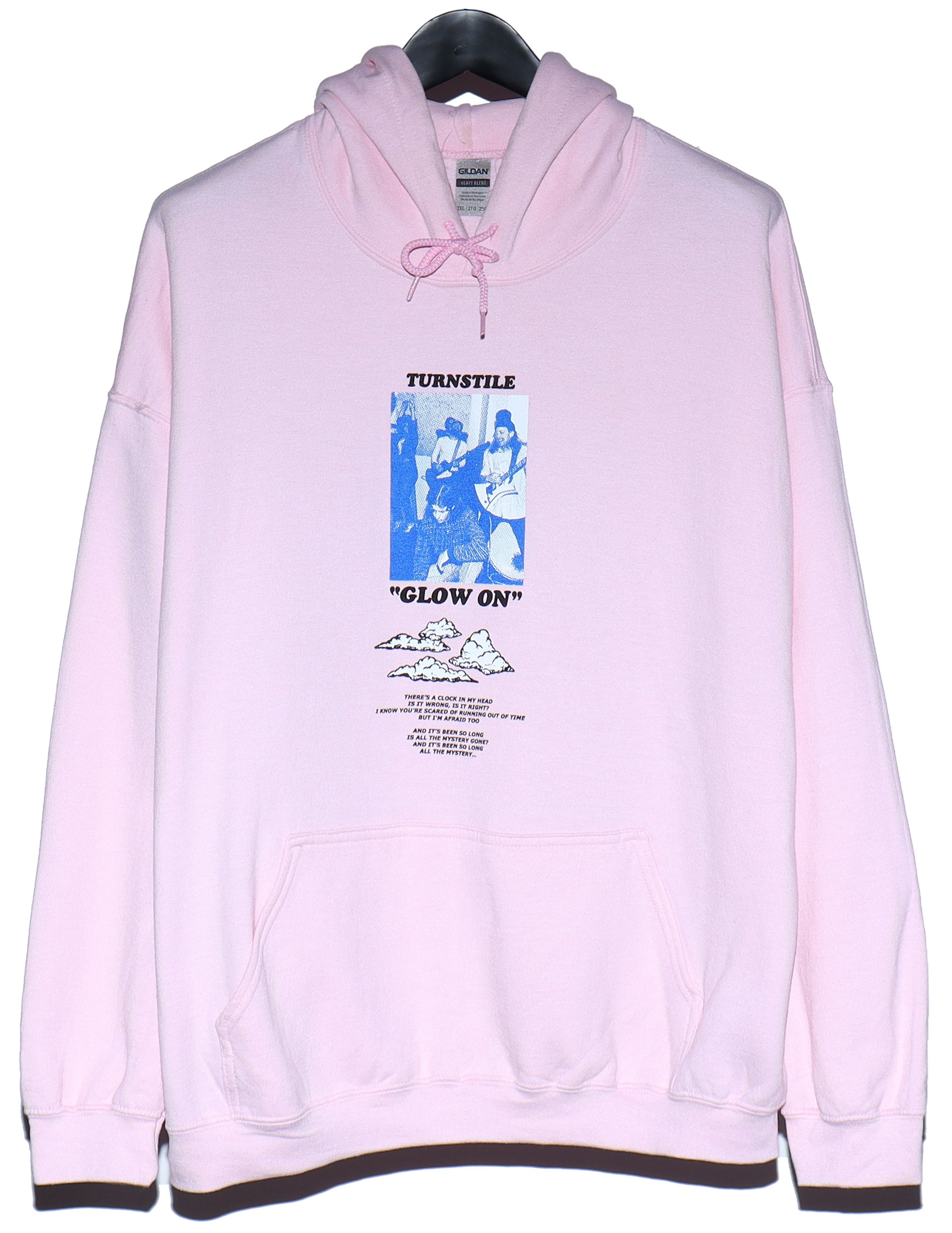 image of Band Tees Turnstile 'glow On' Tour Hoodie in Pink, Men's (Size 2XL)